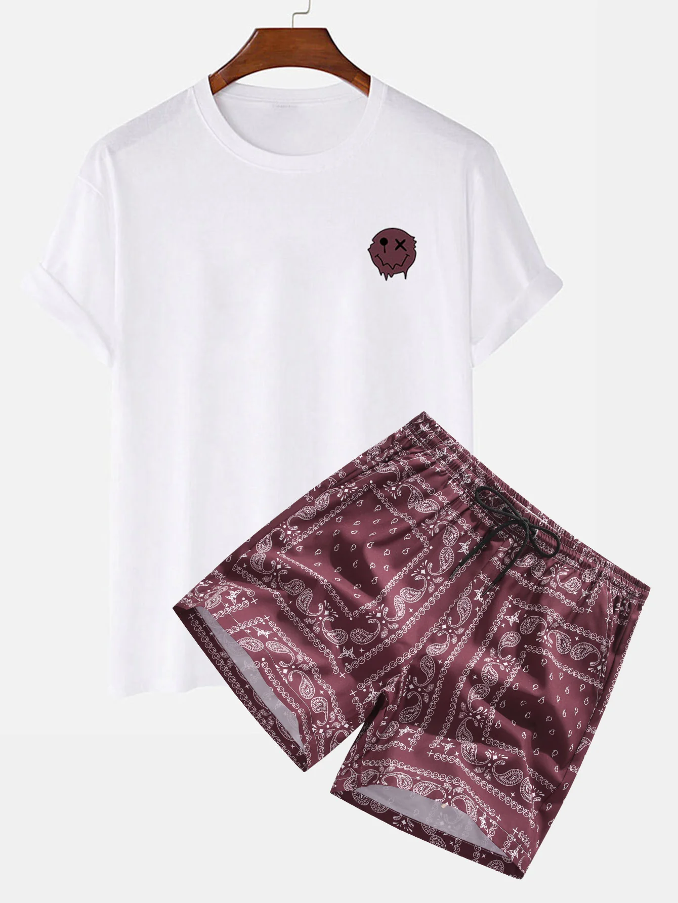 Dissolve Smiley Print T-Shirt & Paisley Print Shorts - Image 7