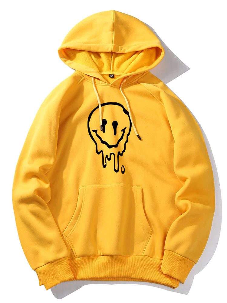 Aufgelöster Smiley-Druck-Hoodie