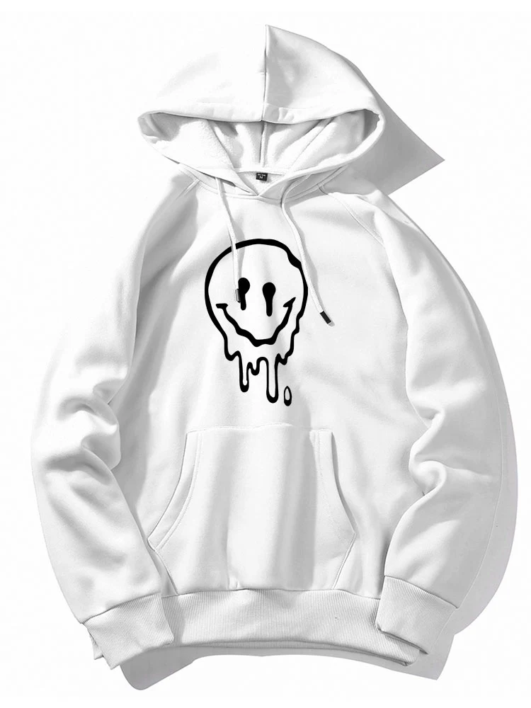 Aufgelöster Smiley-Druck-Hoodie - Image 5