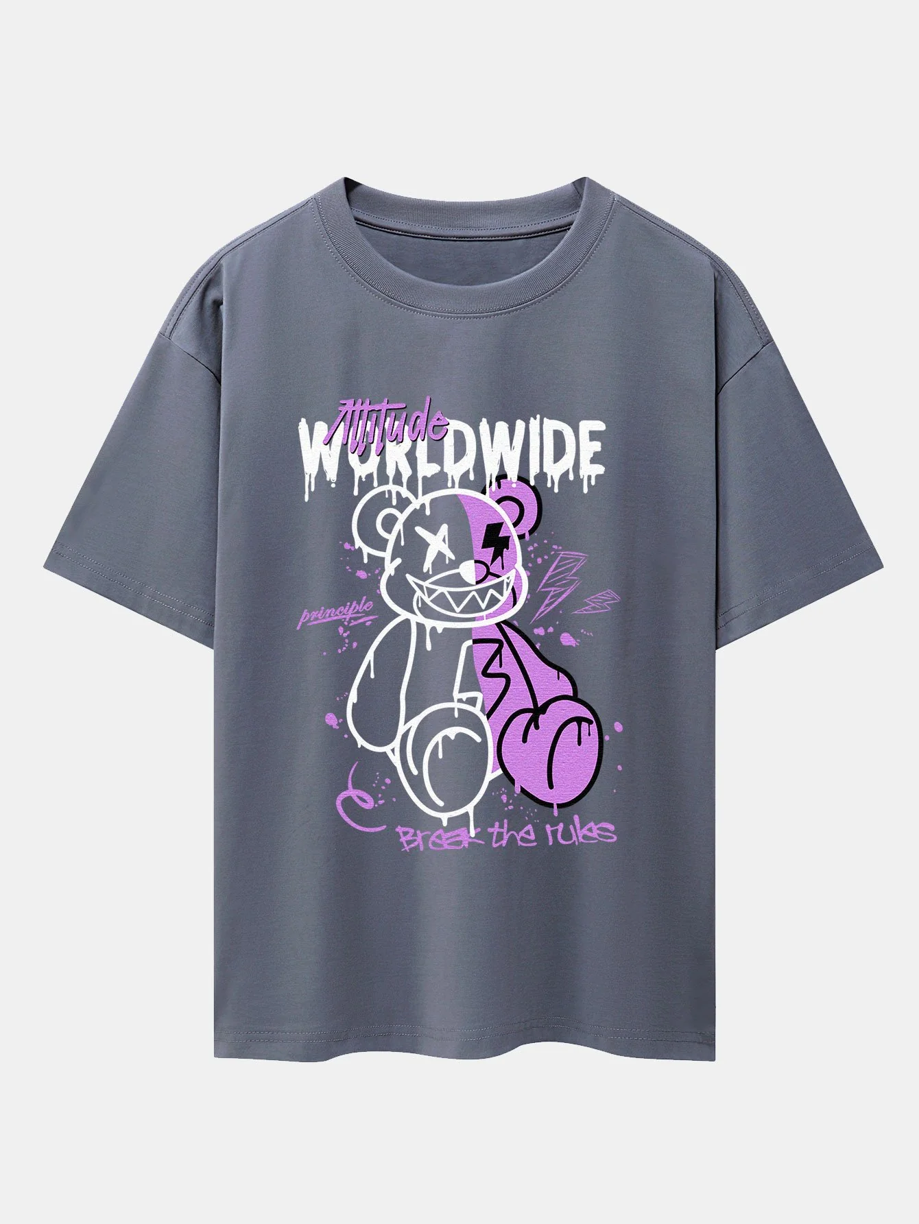 Aufgelöster Bärenabdruck Drop Shoulder Oversize T-Shirt - Image 2