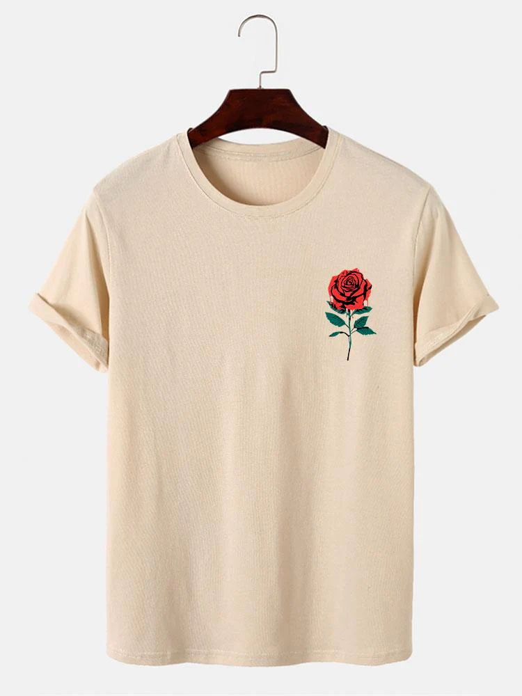 Auflösender Rosen Slogan Druck T-Shirt - Image 2