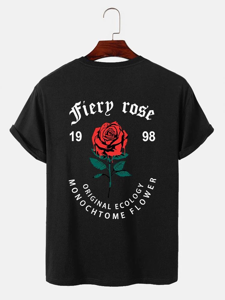 Auflösender Rosen Slogan Druck T-Shirt - Image 3