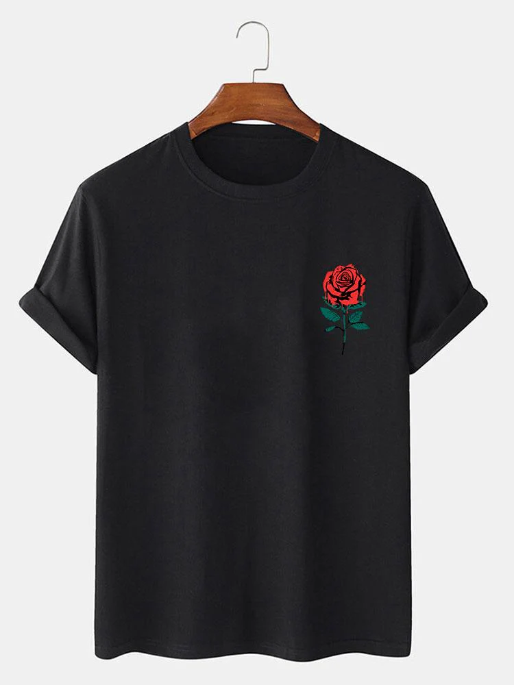 Auflösender Rosen Slogan Druck T-Shirt - Image 4