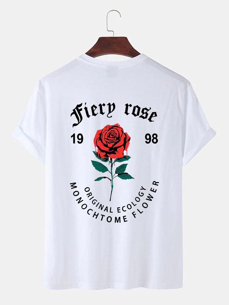 Auflösender Rosen Slogan Druck T-Shirt - Image 5