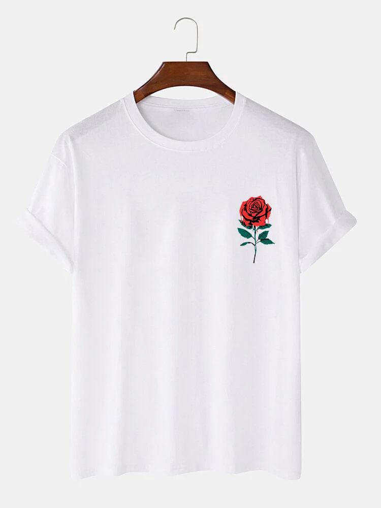 Auflösender Rosen Slogan Druck T-Shirt - Image 6