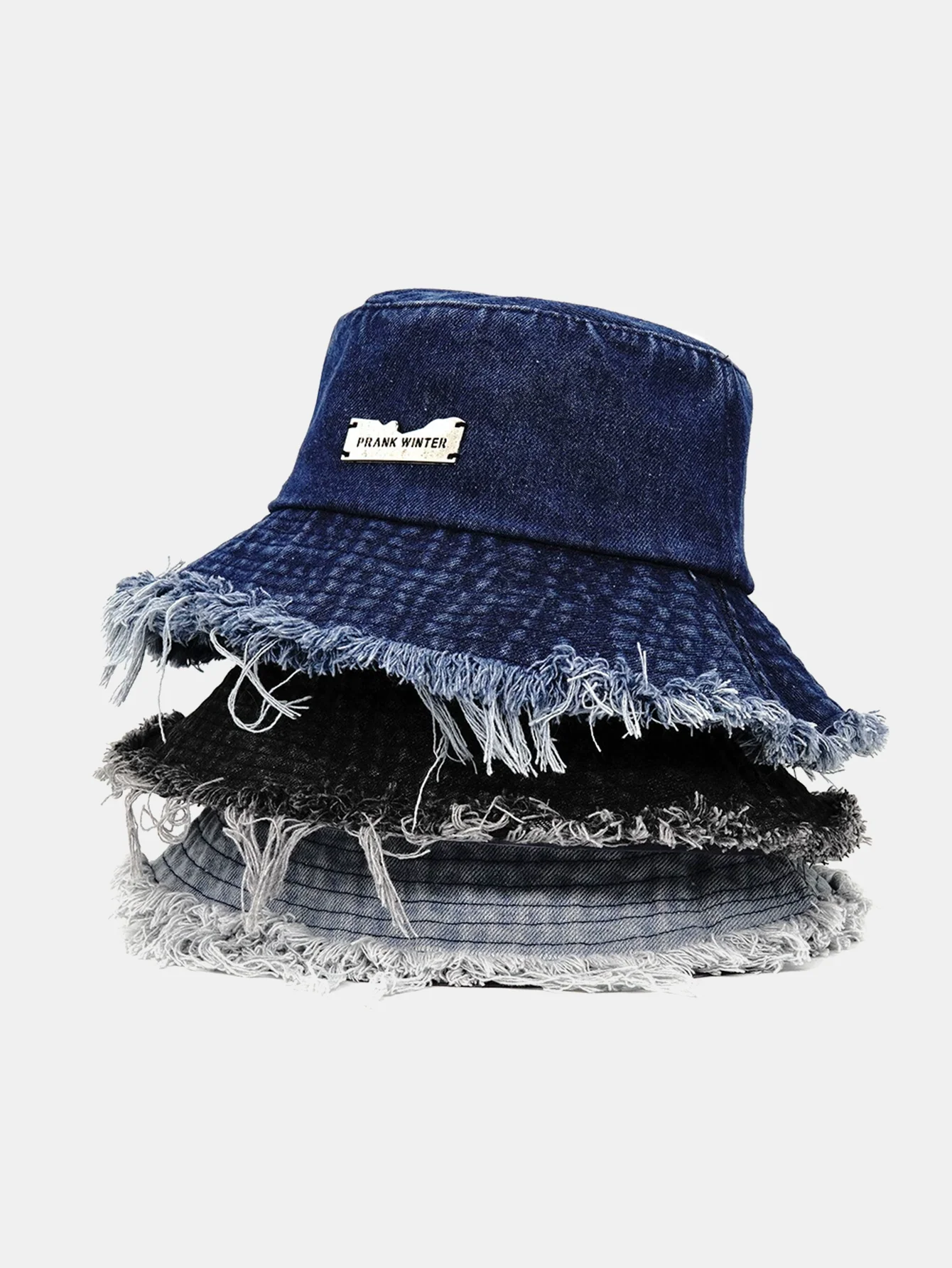 Distressed Frayed Edge Cowboy Bucket Hat - Image 5