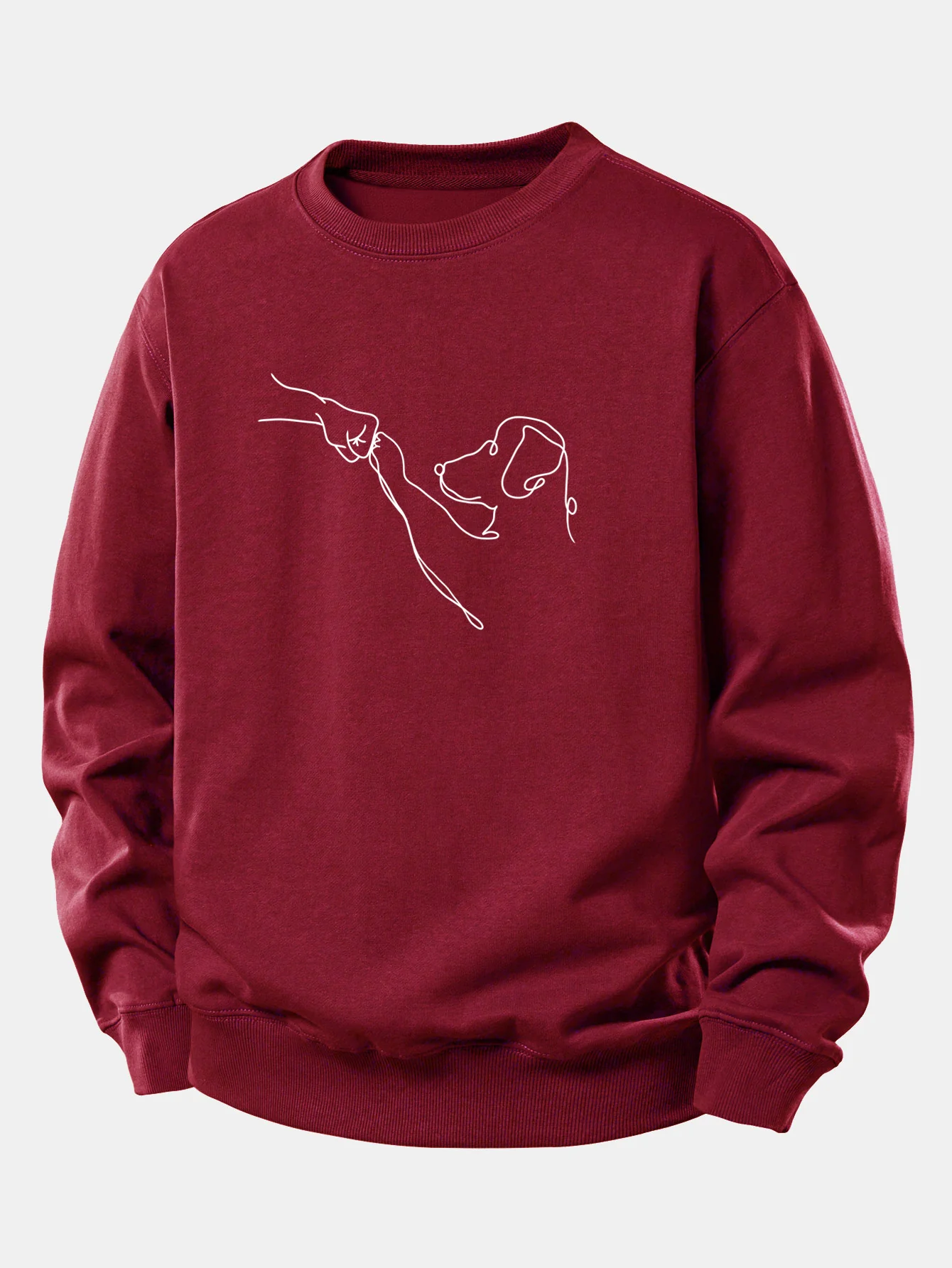 Hund Linienzeichnung Druck Locker sitzendes Sweatshirt - Image 7