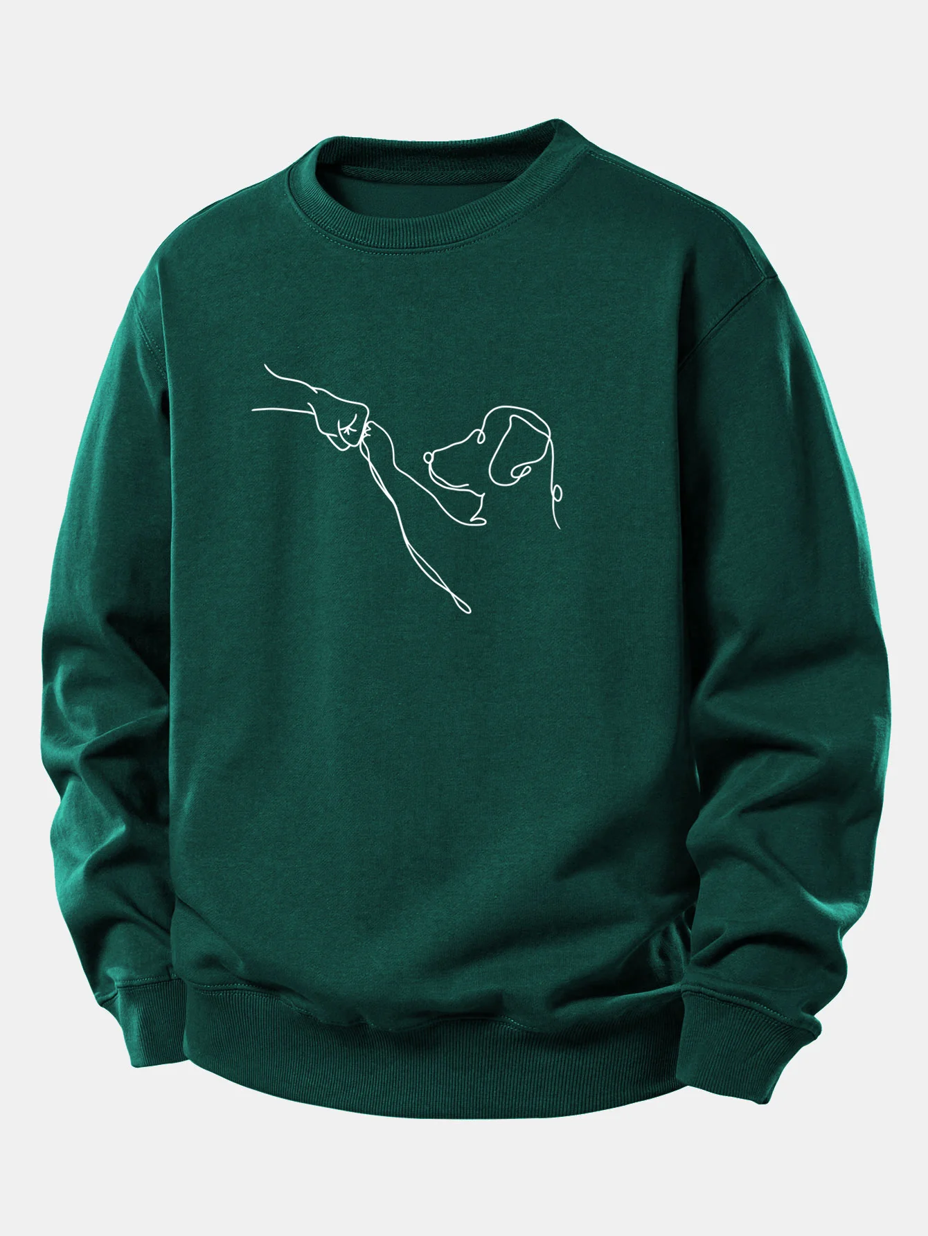 Hund Linienzeichnung Druck Locker sitzendes Sweatshirt - Image 9