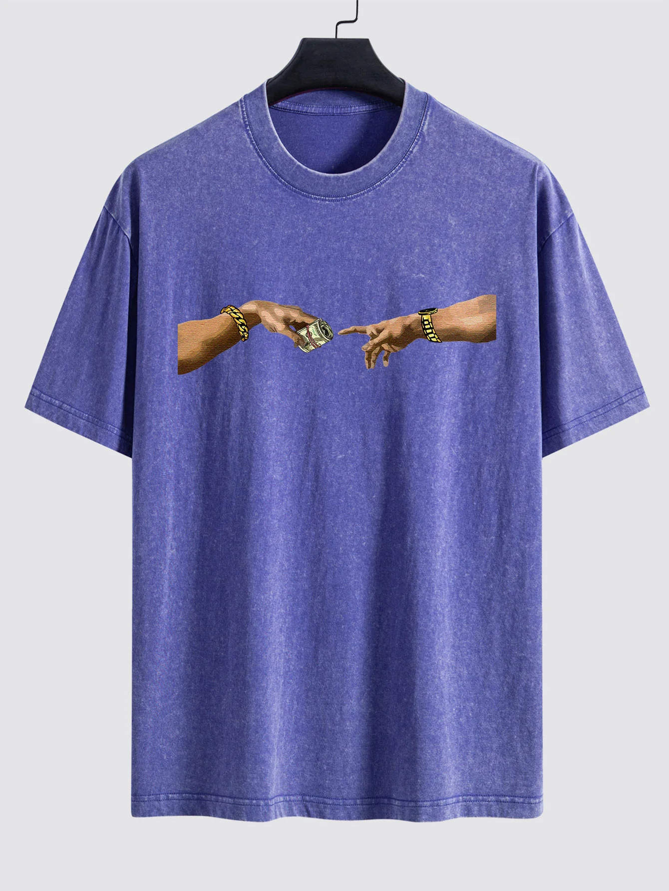 Dollar Handdruck gewaschenes Drop-Shoulder Oversize T-Shirt - Image 5
