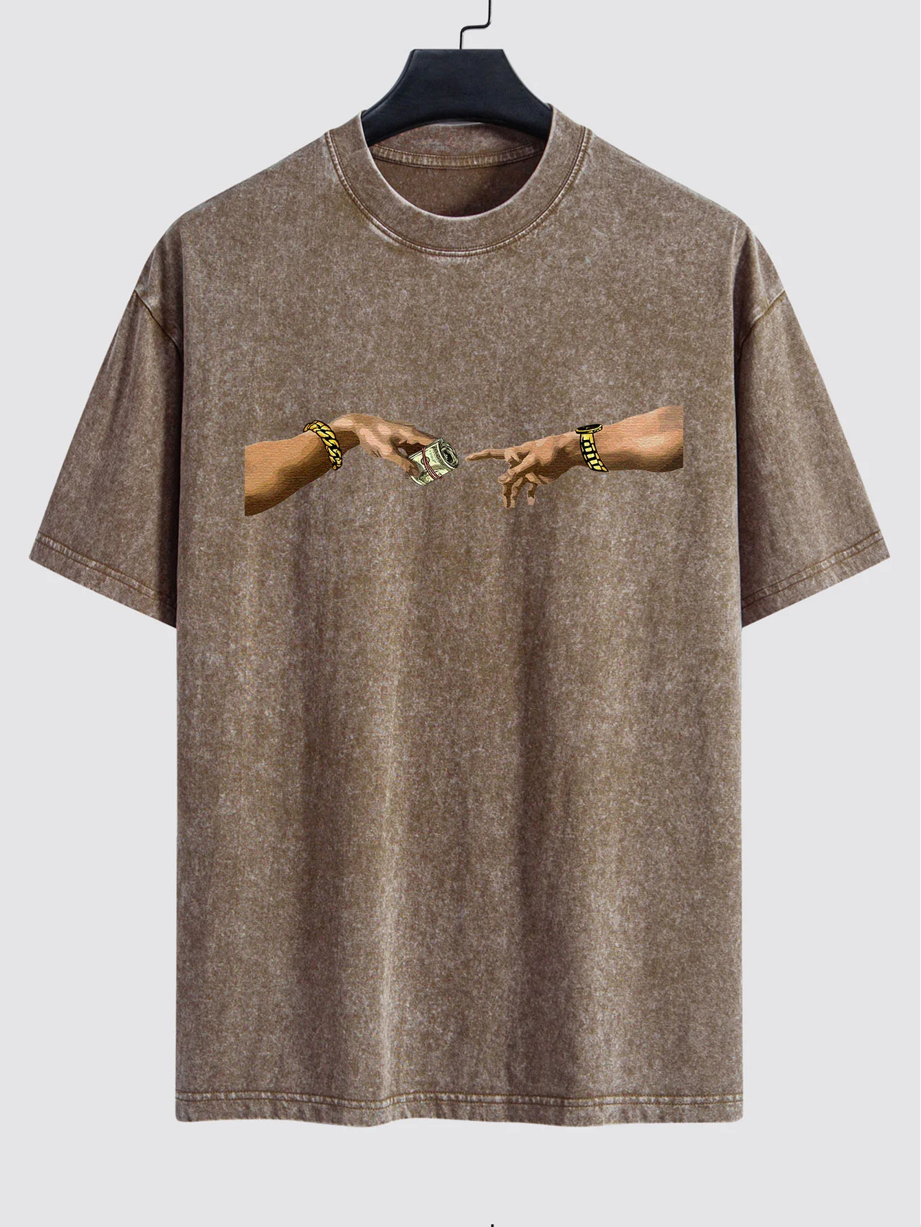 Dollar Handdruck gewaschenes Drop-Shoulder Oversize T-Shirt - Image 6
