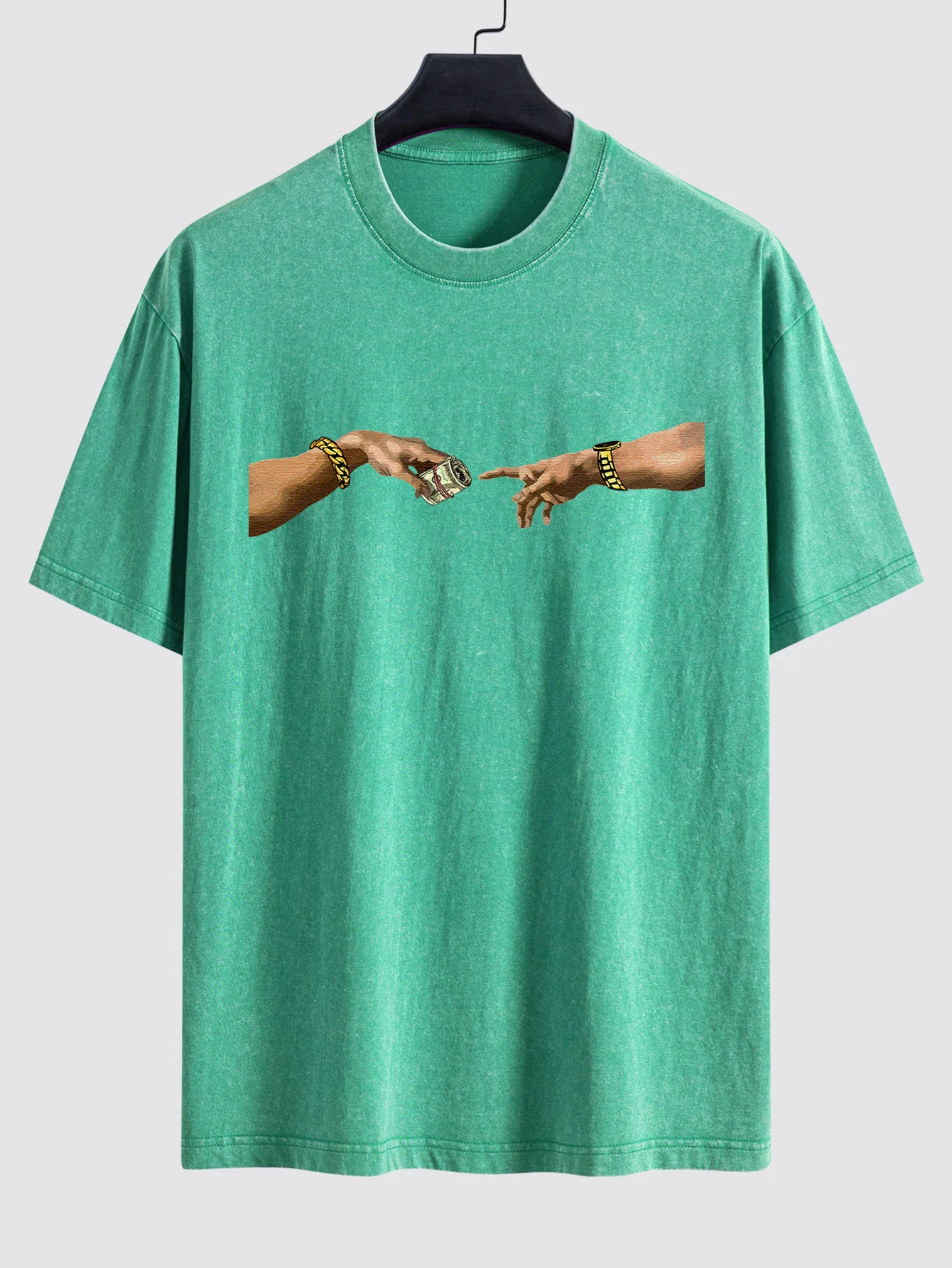 Dollar Handdruck gewaschenes Drop-Shoulder Oversize T-Shirt - Image 8