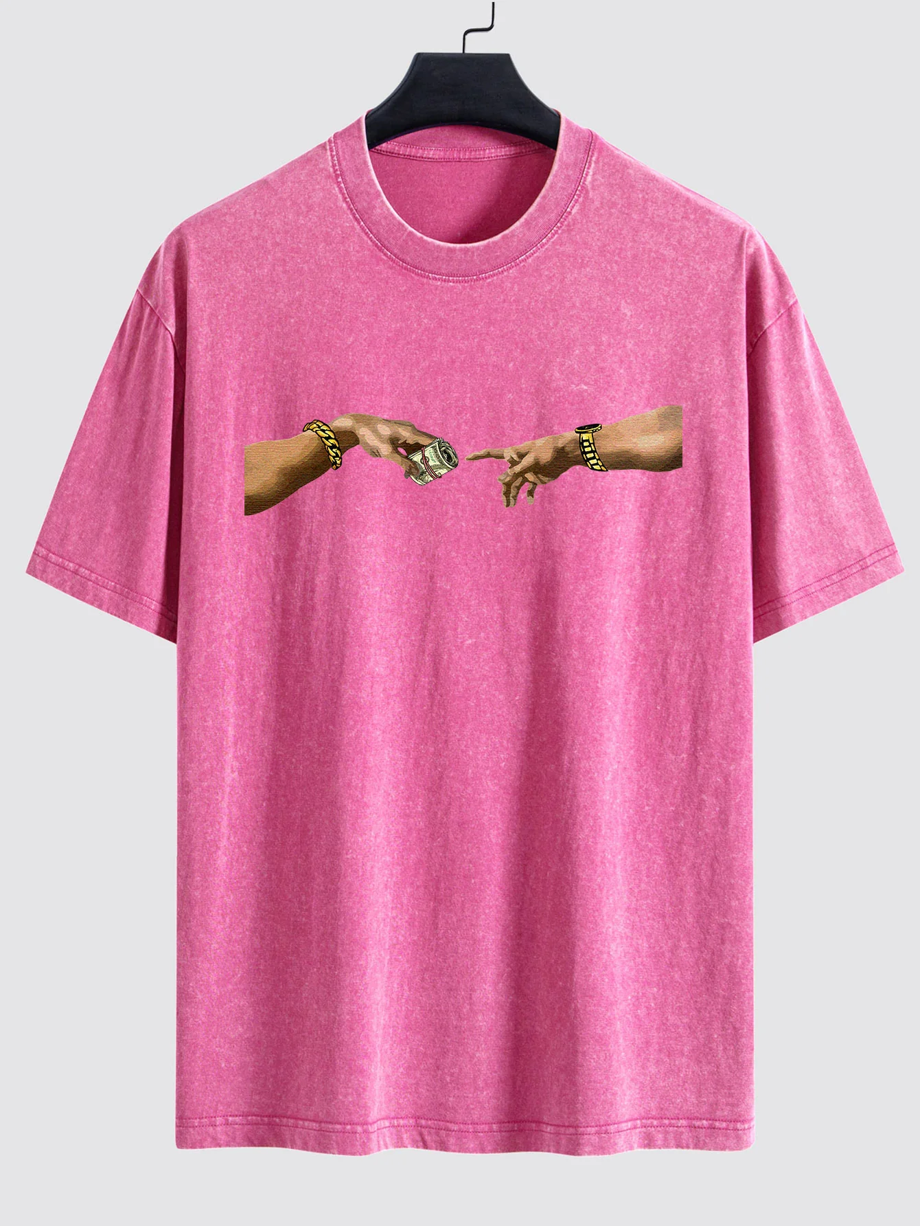 Dollar Handdruck gewaschenes Drop-Shoulder Oversize T-Shirt - Image 9