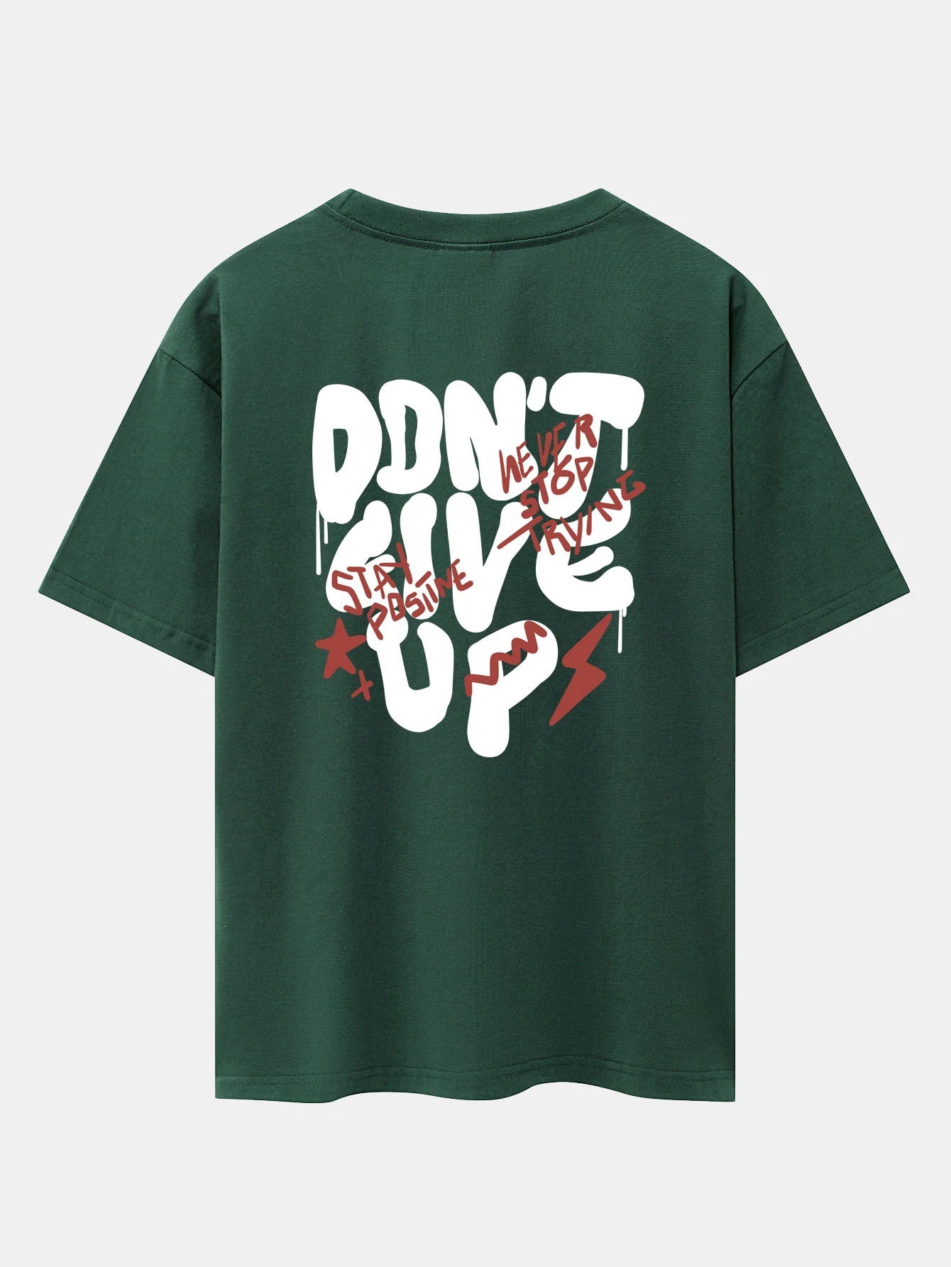 Nicht Aufgeben Print Drop Shoulder Oversize T-Shirt - Image 11