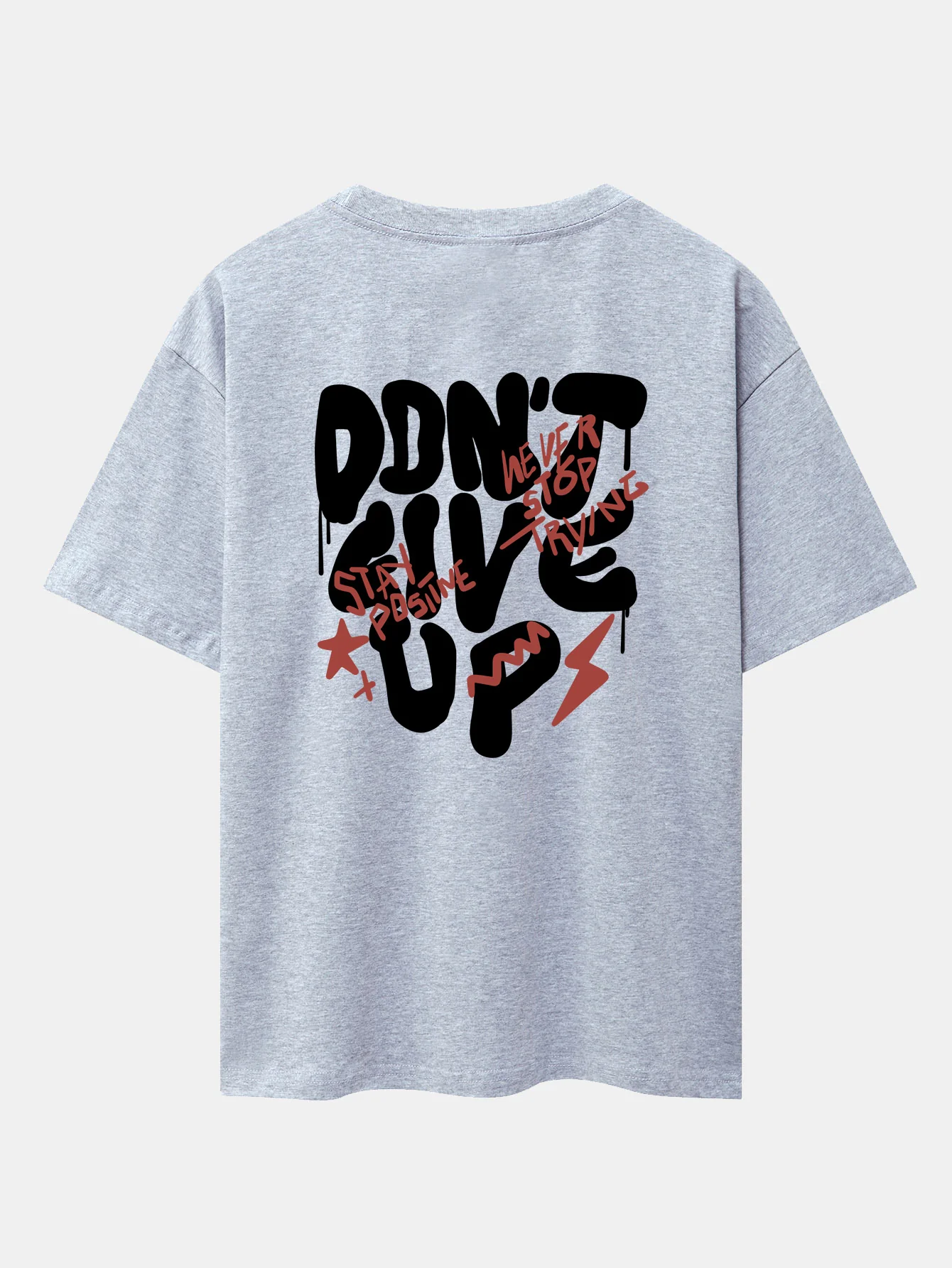 Nicht Aufgeben Print Drop Shoulder Oversize T-Shirt - Image 13