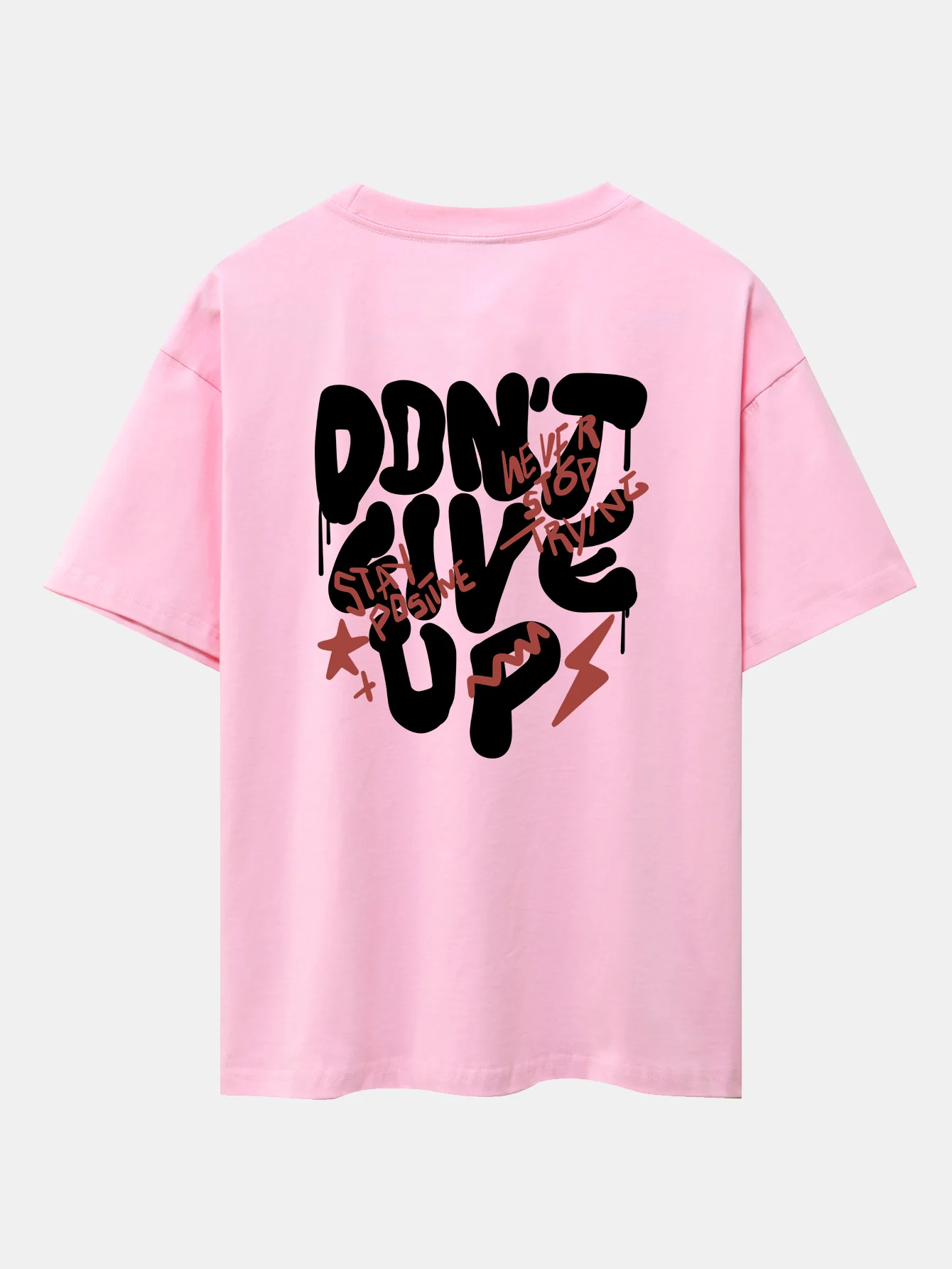 Nicht Aufgeben Print Drop Shoulder Oversize T-Shirt - Image 15