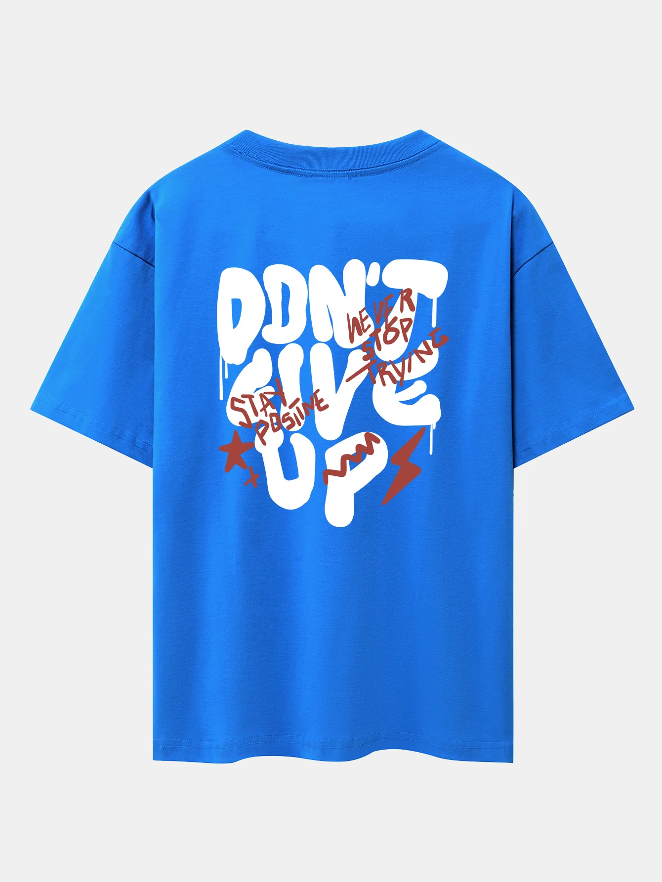 Nicht Aufgeben Print Drop Shoulder Oversize T-Shirt - Image 17