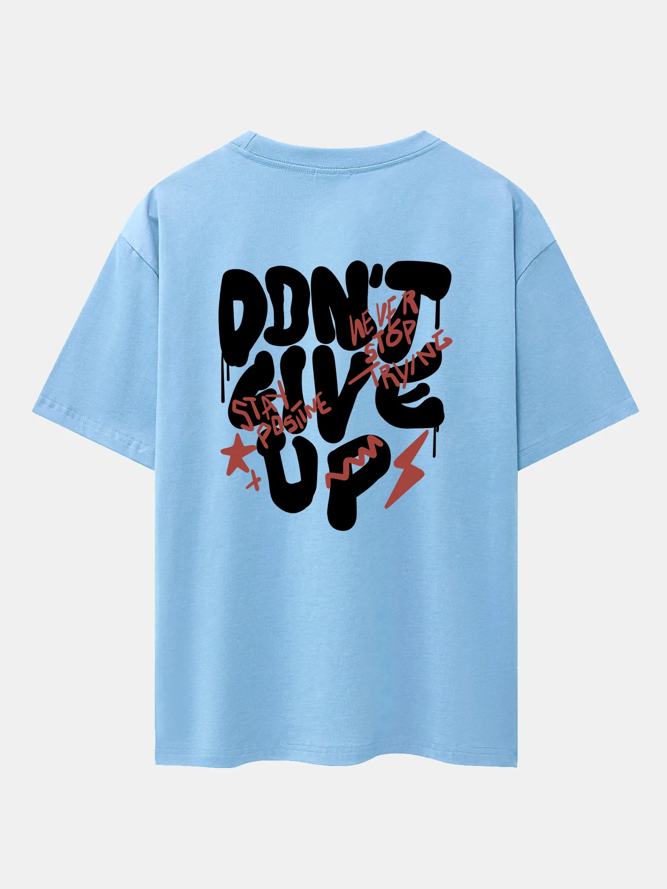 Nicht Aufgeben Print Drop Shoulder Oversize T-Shirt - Image 19