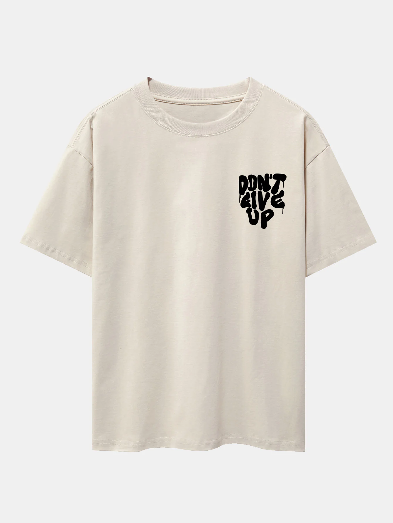Nicht Aufgeben Print Drop Shoulder Oversize T-Shirt - Image 2
