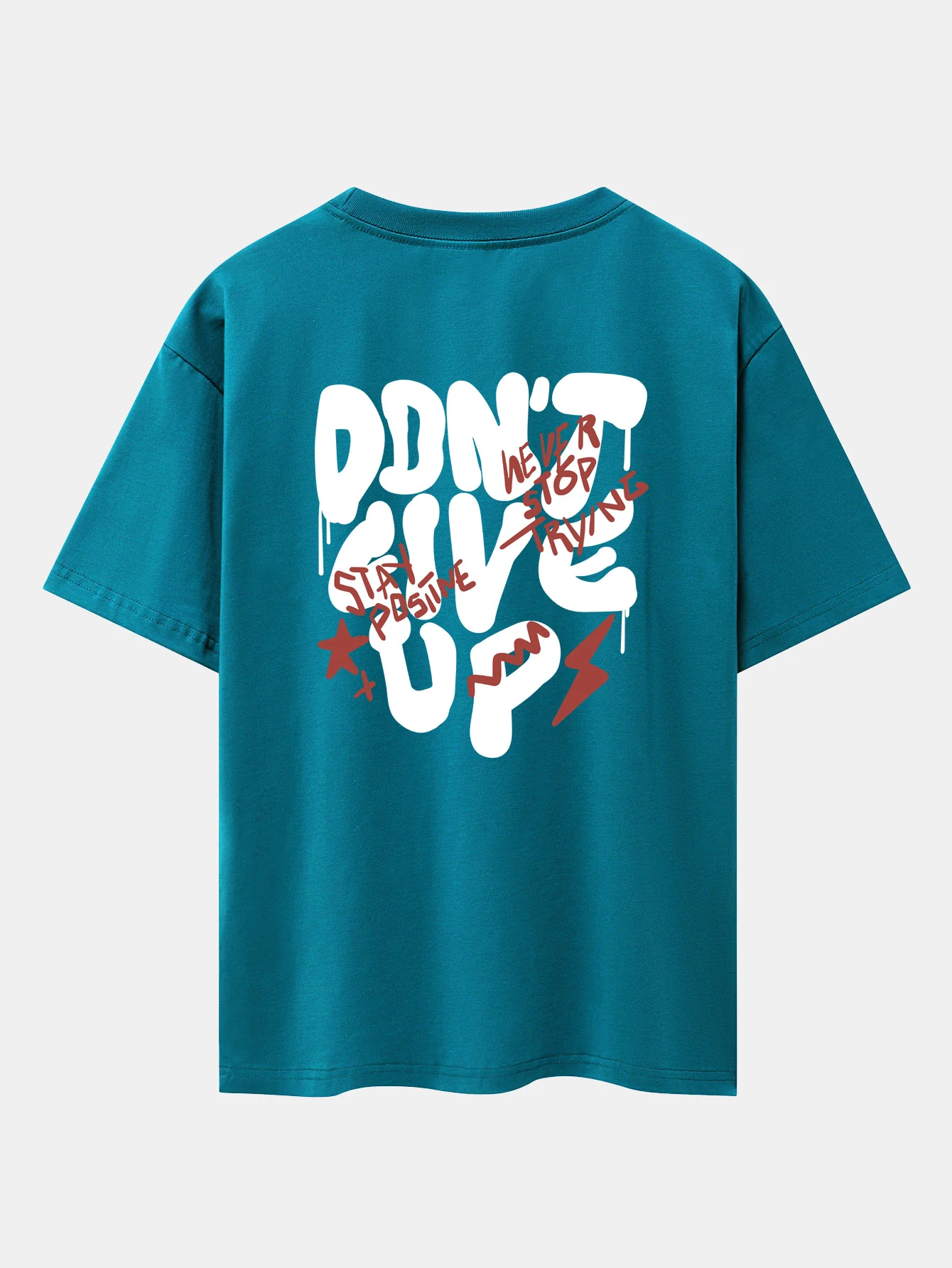 Nicht Aufgeben Print Drop Shoulder Oversize T-Shirt - Image 21