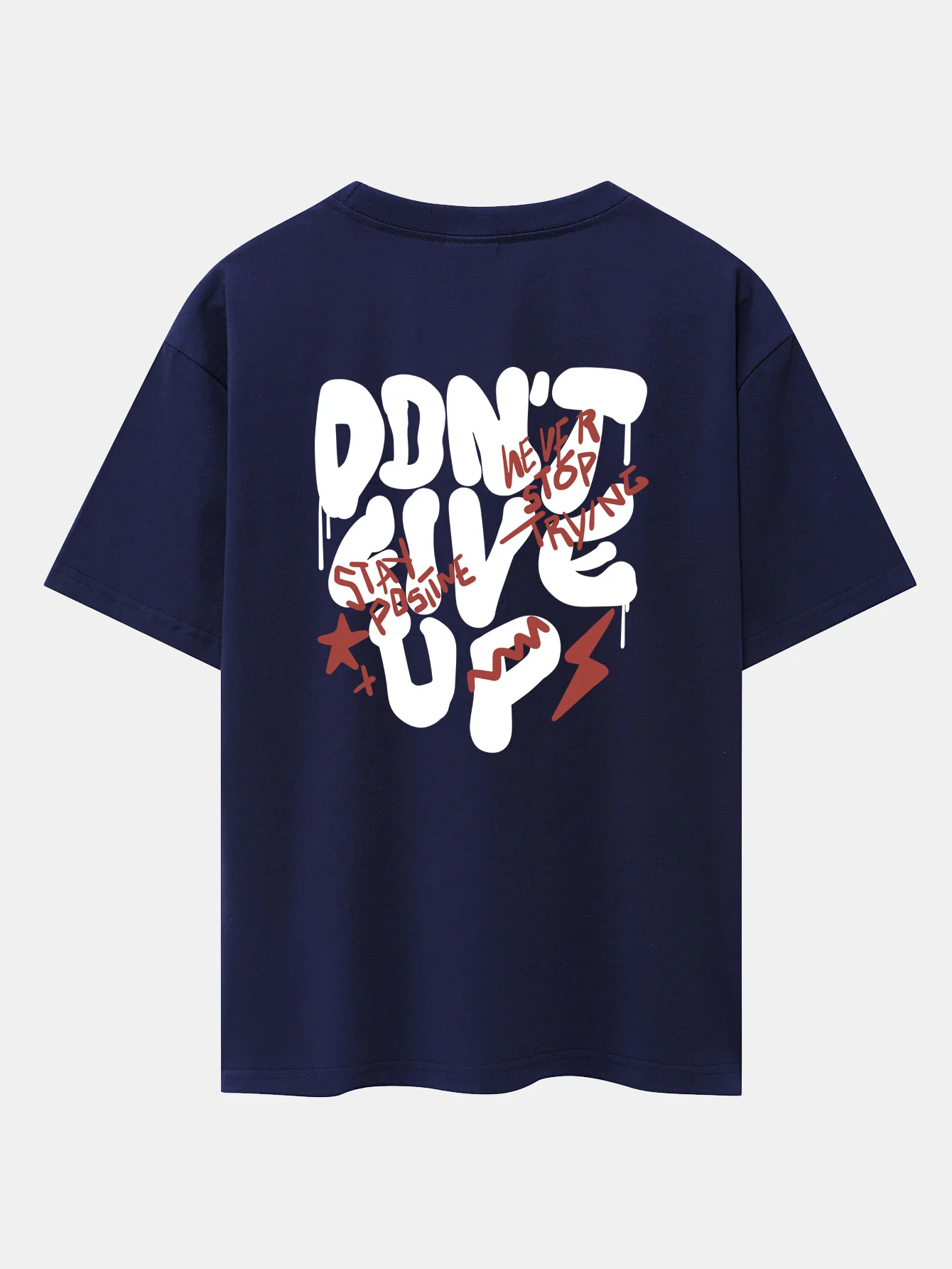 Nicht Aufgeben Print Drop Shoulder Oversize T-Shirt - Image 23