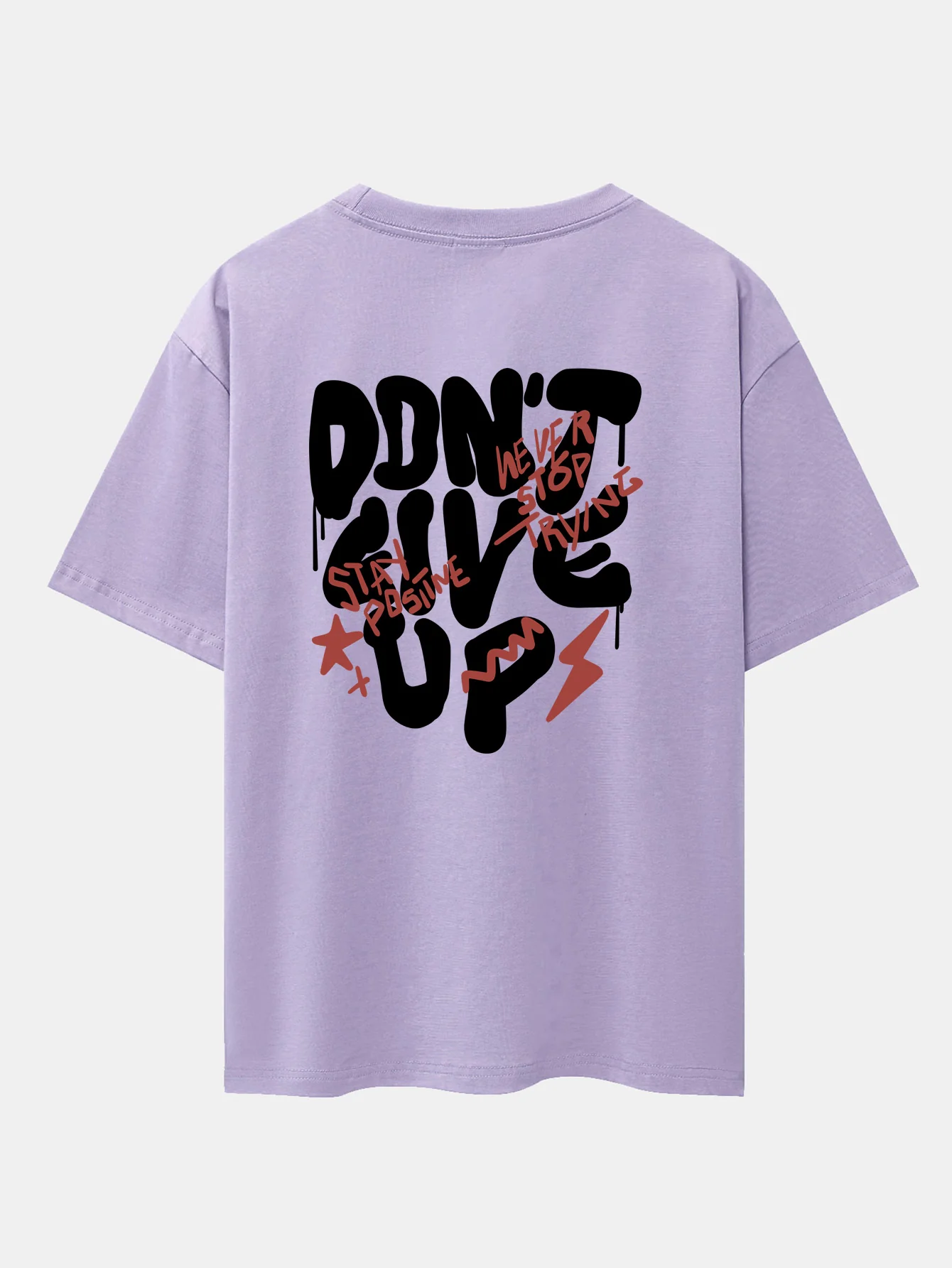 Nicht Aufgeben Print Drop Shoulder Oversize T-Shirt - Image 25