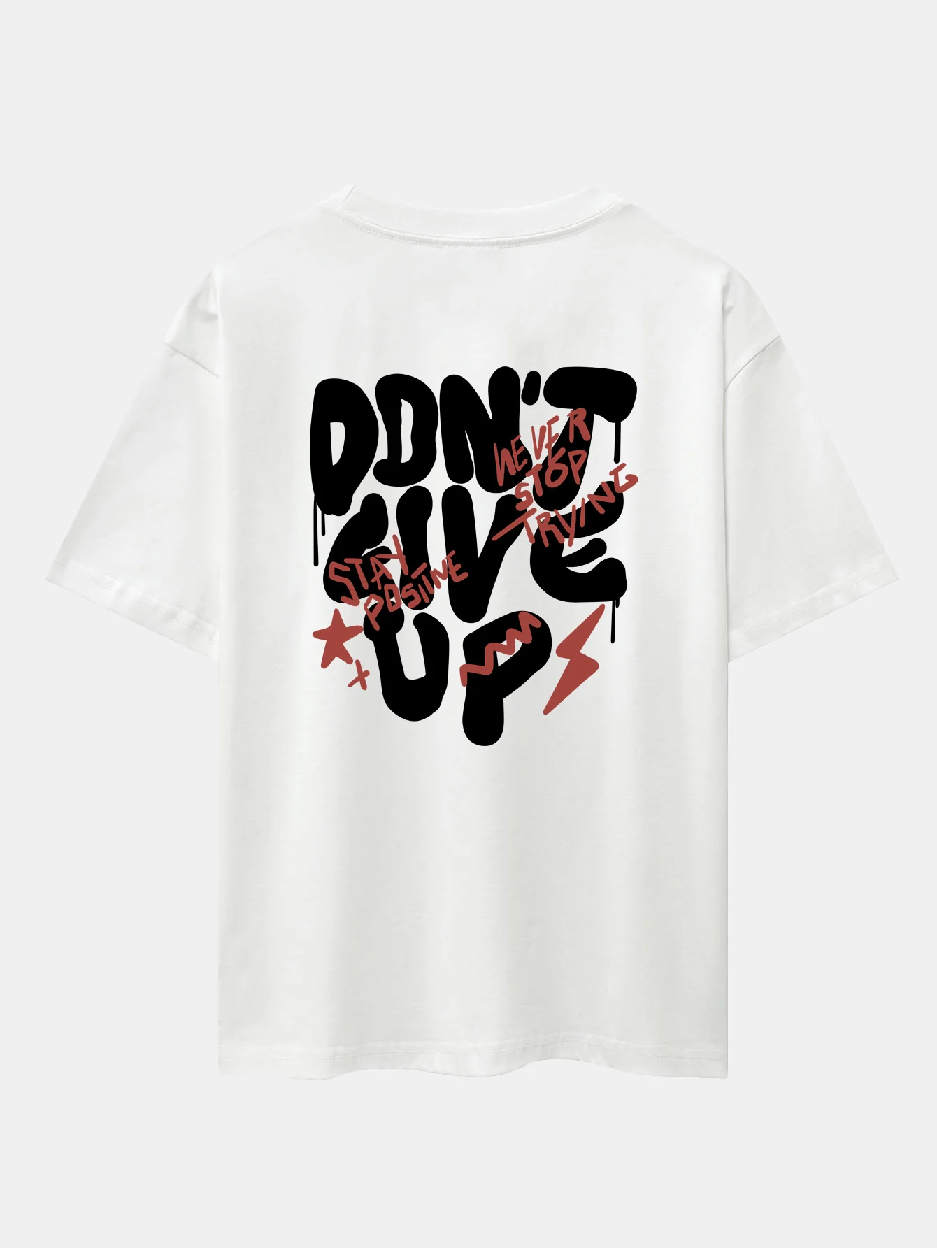 Nicht Aufgeben Print Drop Shoulder Oversize T-Shirt - Image 5