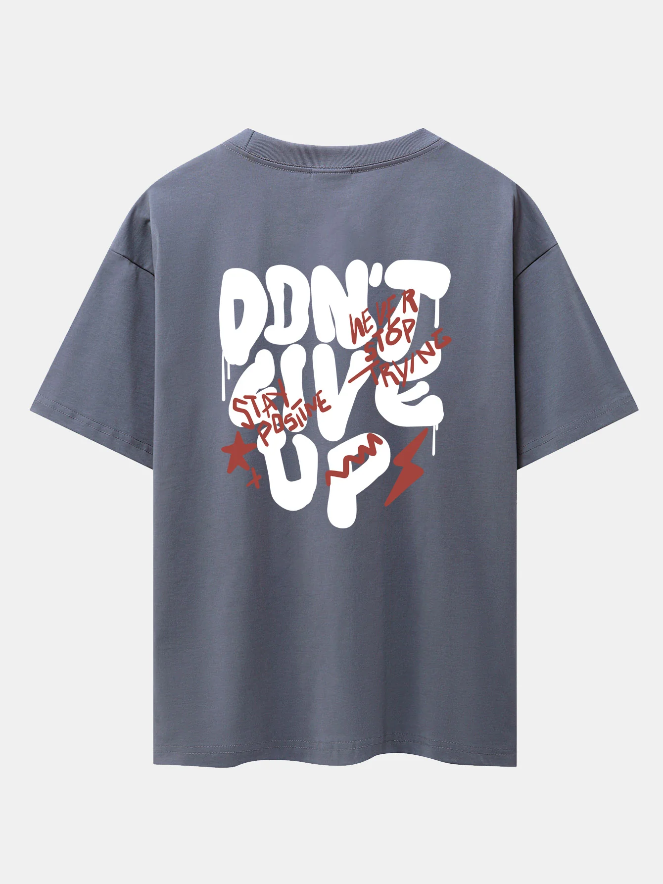 Nicht Aufgeben Print Drop Shoulder Oversize T-Shirt - Image 7