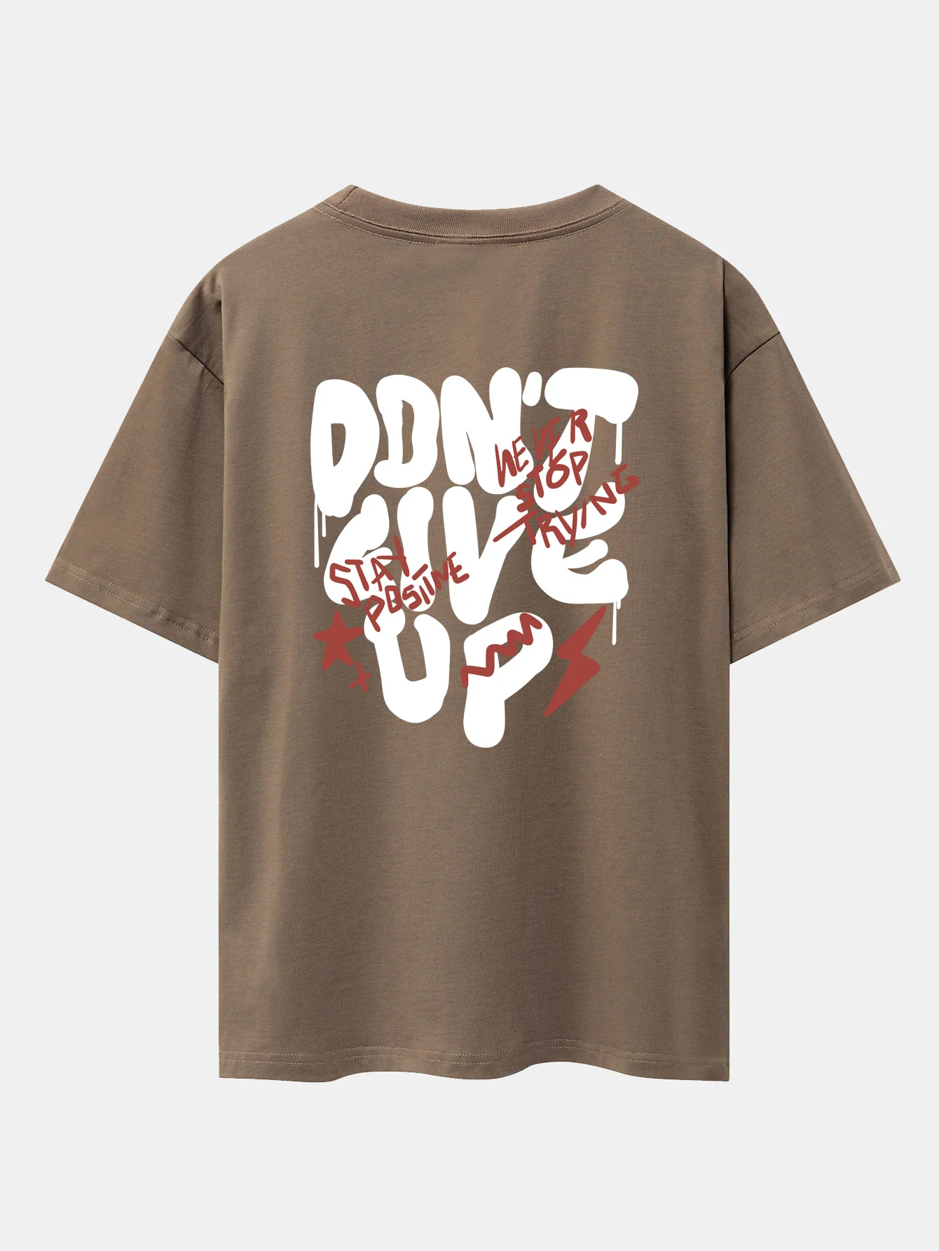 Nicht Aufgeben Print Drop Shoulder Oversize T-Shirt - Image 9