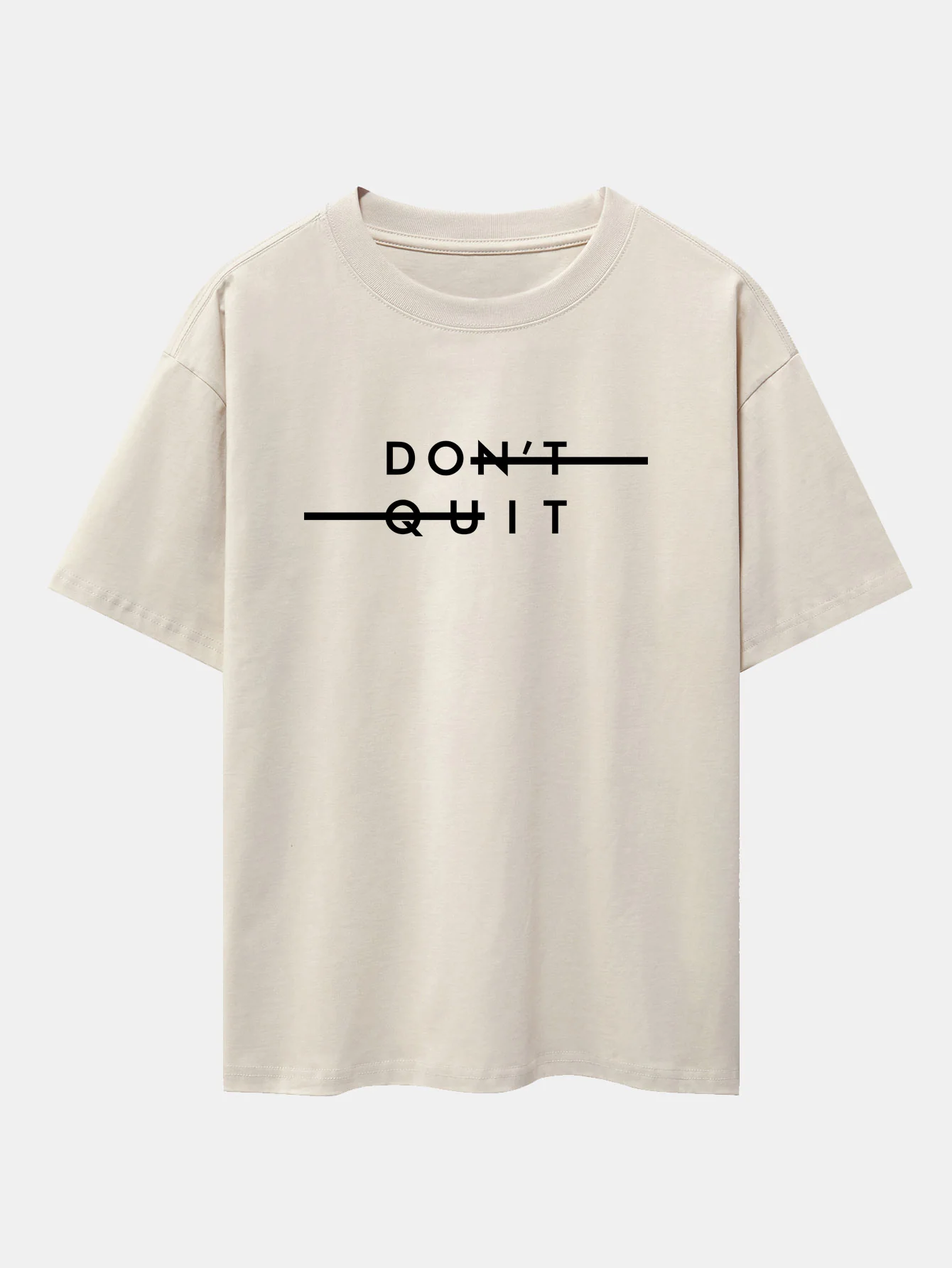 "Gib Nicht Auf" Print Drop Shoulder Oversize T-Shirt