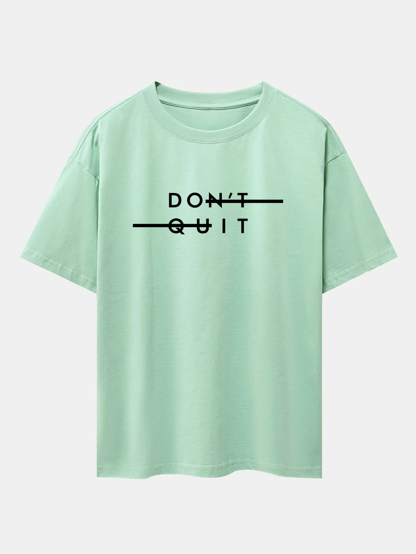 "Gib Nicht Auf" Print Drop Shoulder Oversize T-Shirt - Image 11