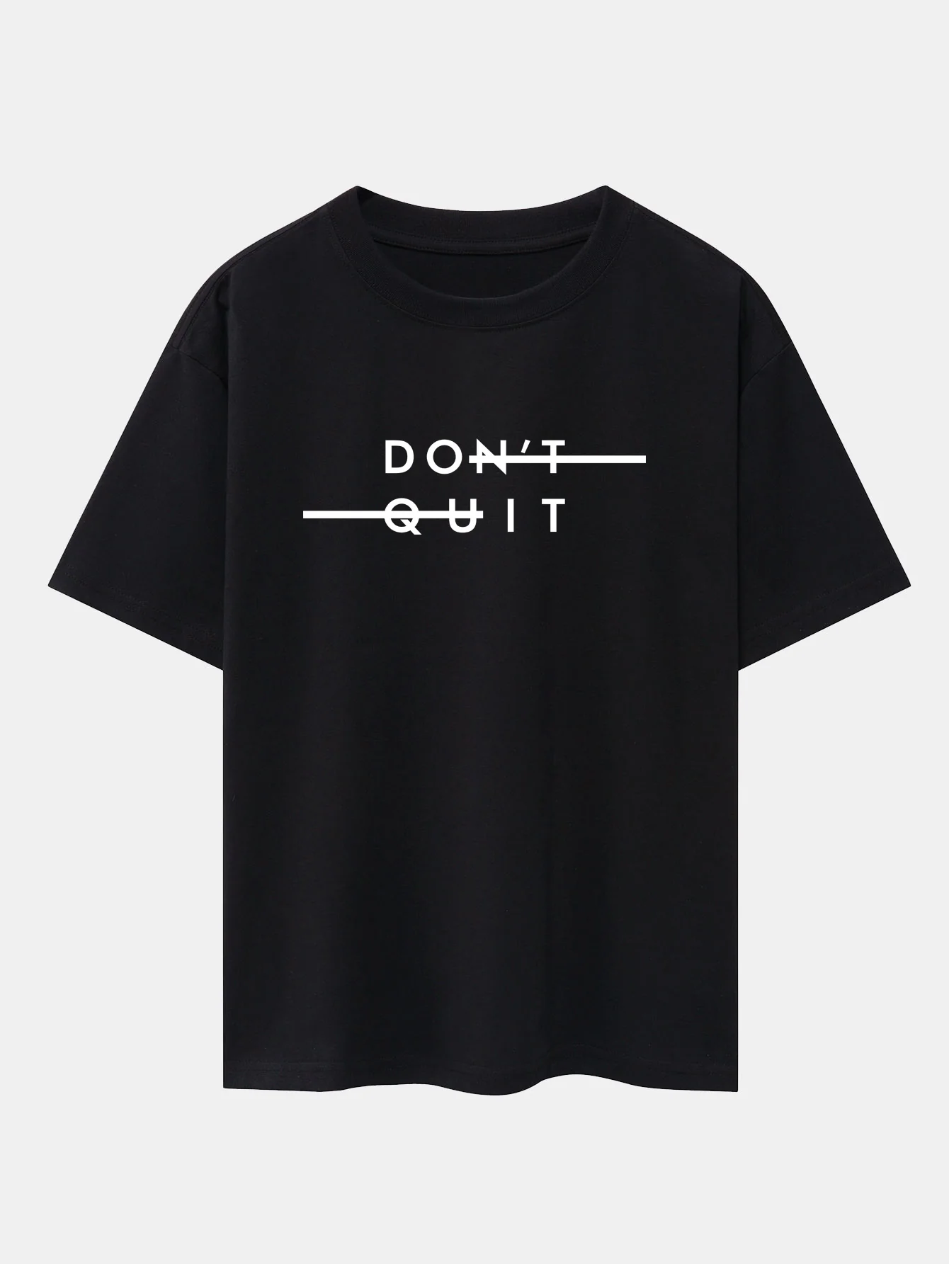 "Gib Nicht Auf" Print Drop Shoulder Oversize T-Shirt - Image 2