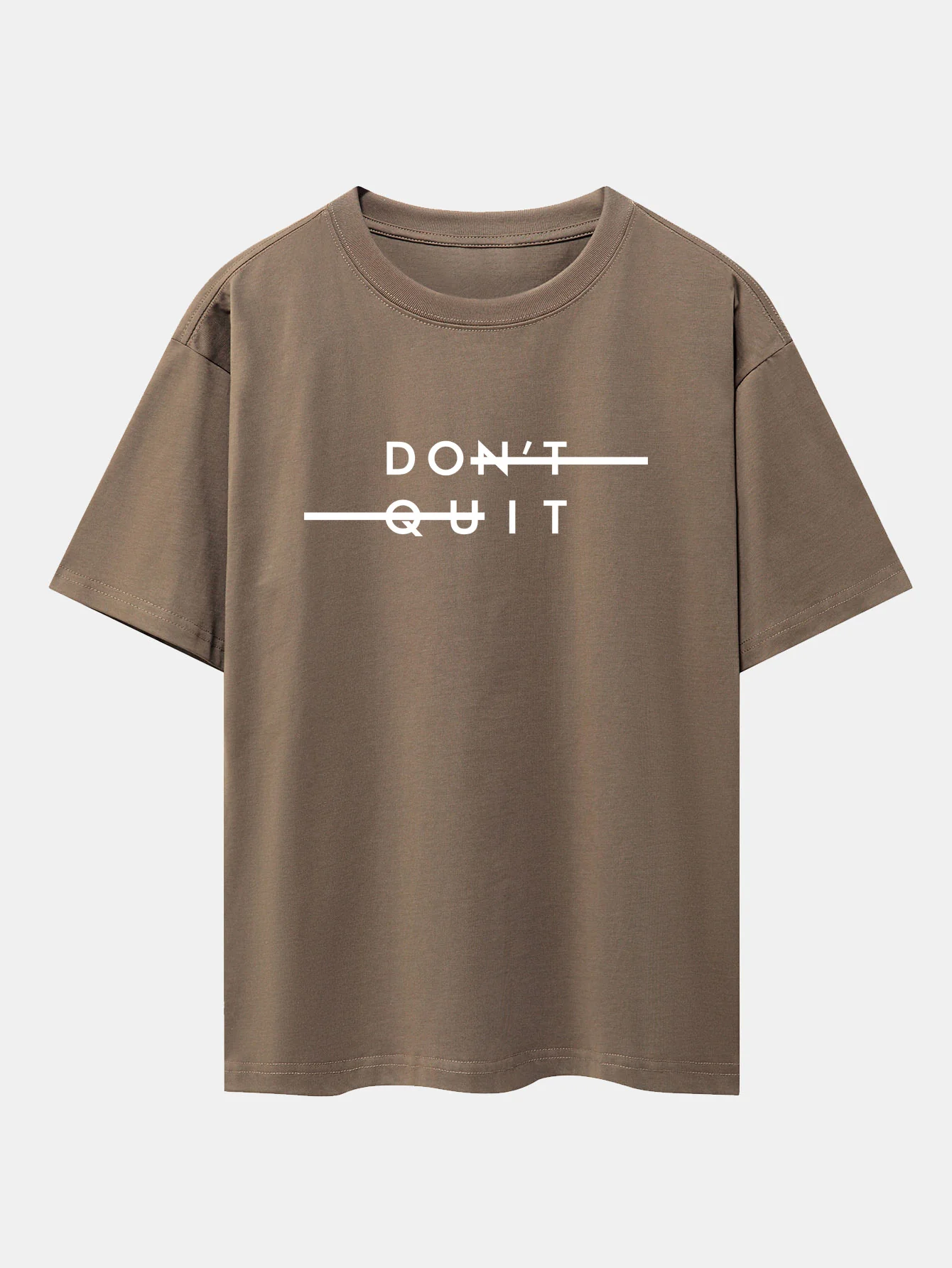 "Gib Nicht Auf" Print Drop Shoulder Oversize T-Shirt - Image 5