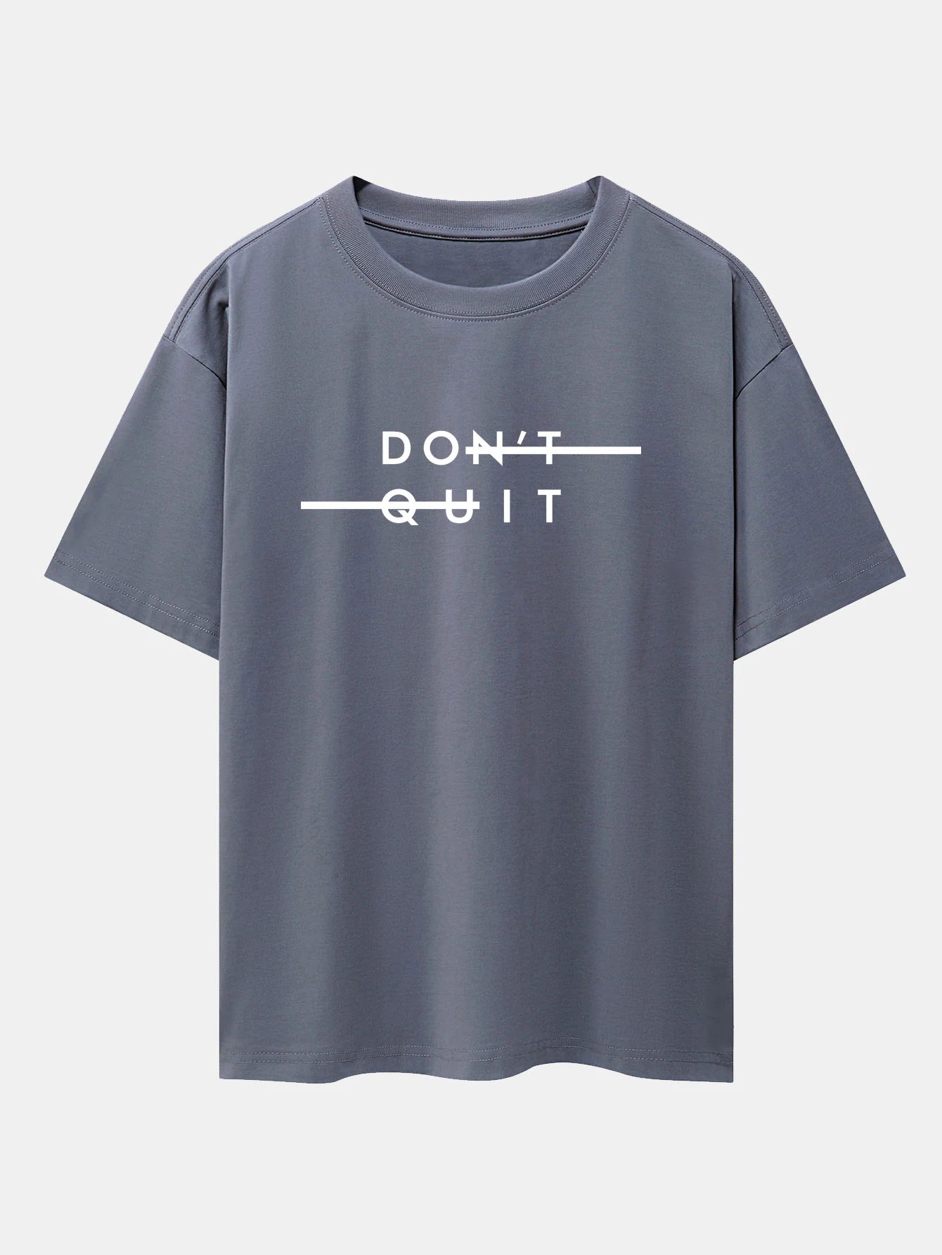"Gib Nicht Auf" Print Drop Shoulder Oversize T-Shirt - Image 6