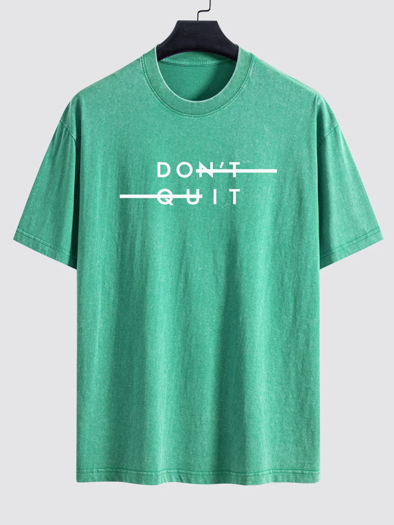 Nicht Aufgeben Bedrucktes Gewaschenes Verwaschenes Drop-Shoulder T-Shirt - Image 9