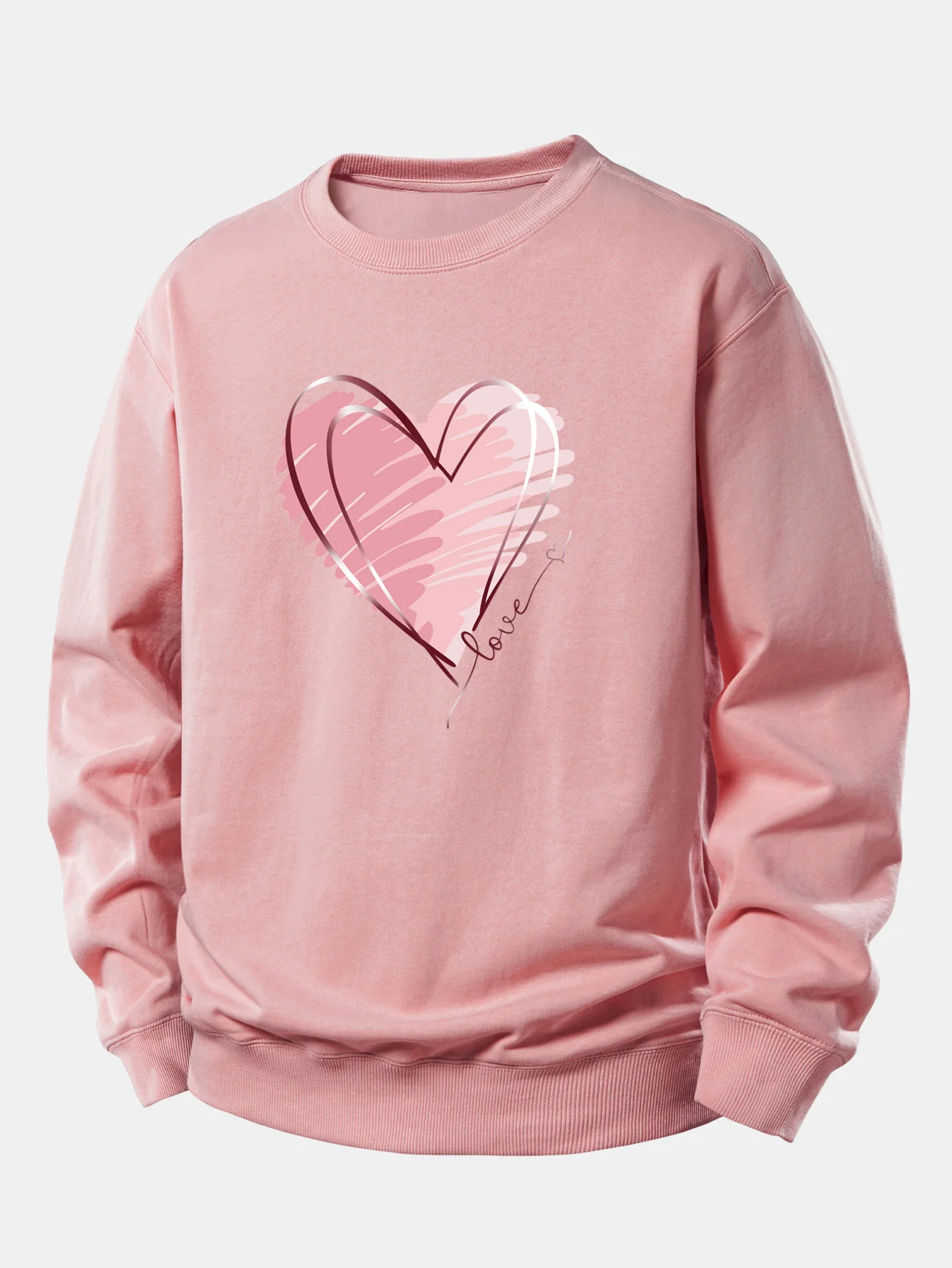 Doodle Heart Print Relax Fit Sweatshirt - Image 3