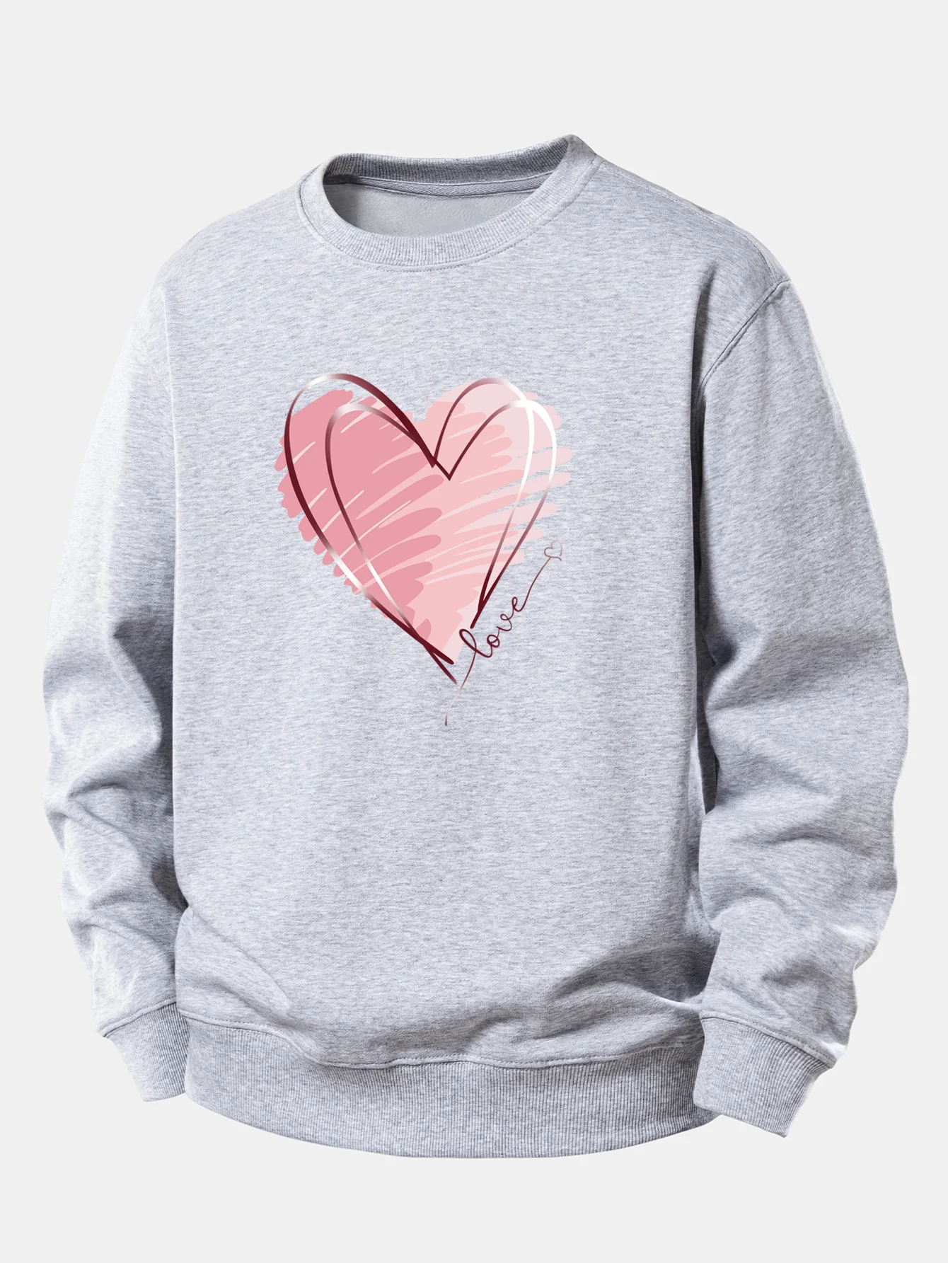 Doodle Heart Print Relax Fit Sweatshirt - Image 5