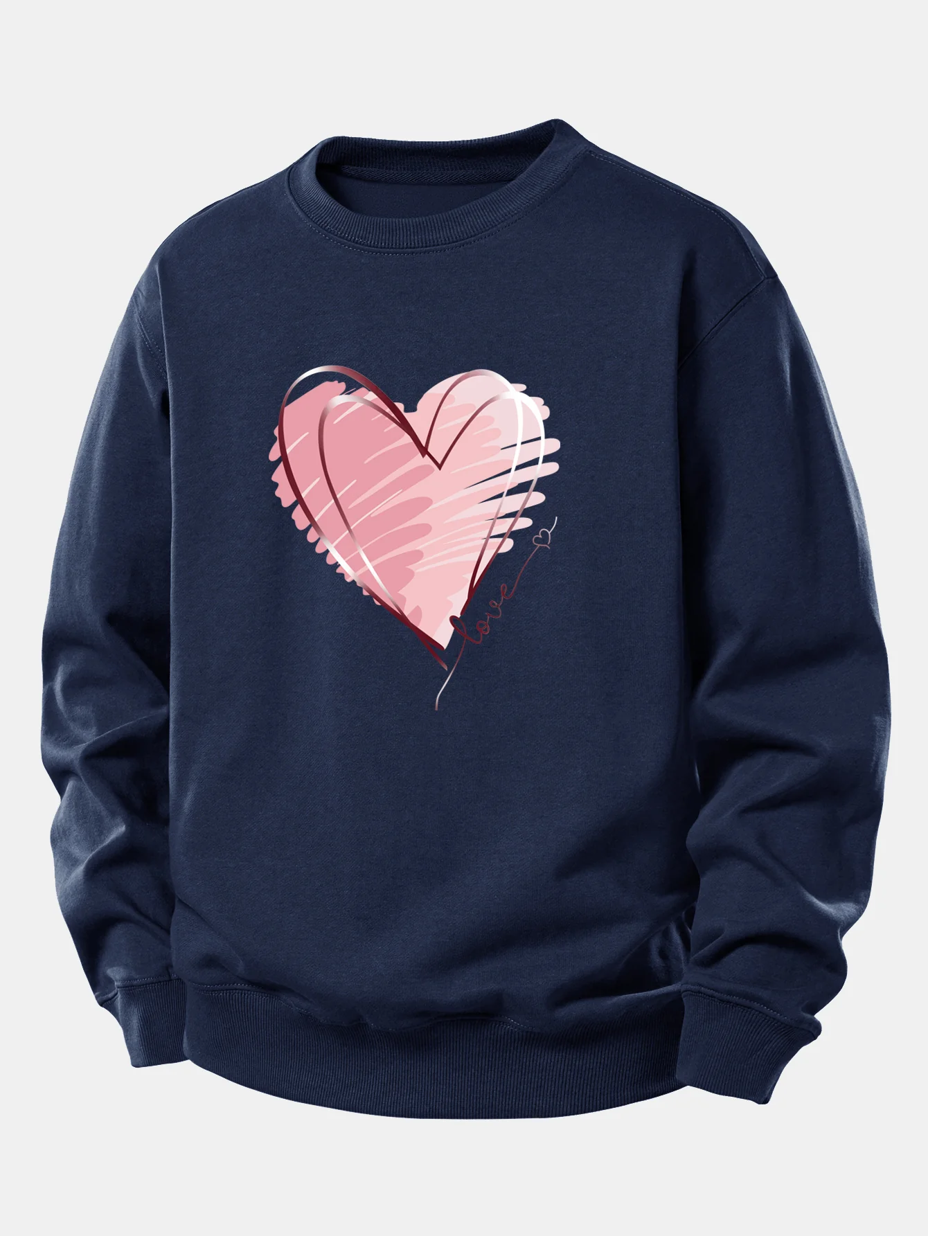 Doodle Heart Print Relax Fit Sweatshirt - Image 6