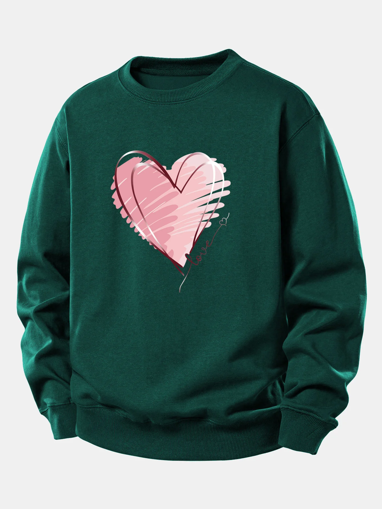 Doodle Heart Print Relax Fit Sweatshirt - Image 9