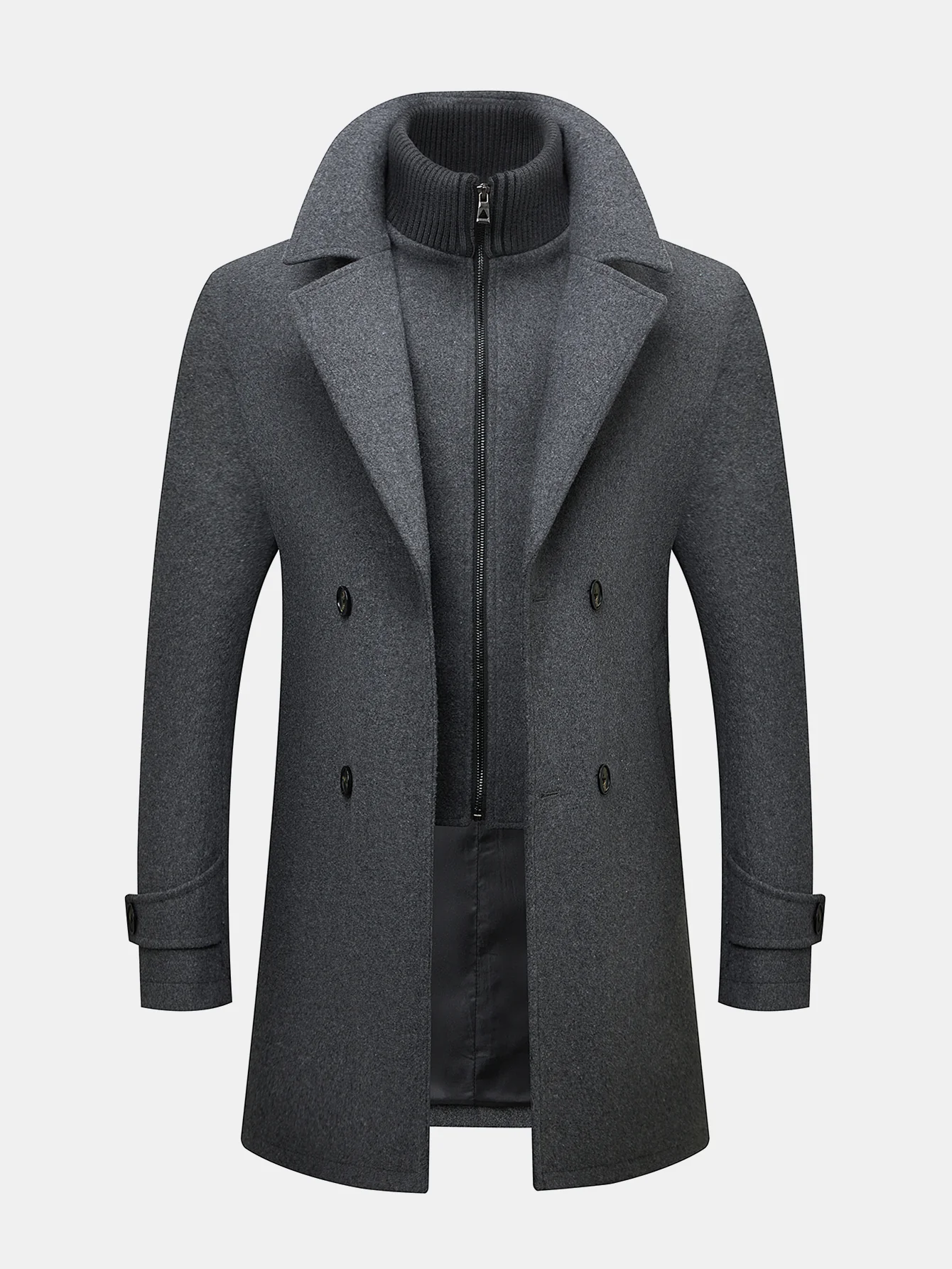 Double Breasted Wool Overcoat - Image 4