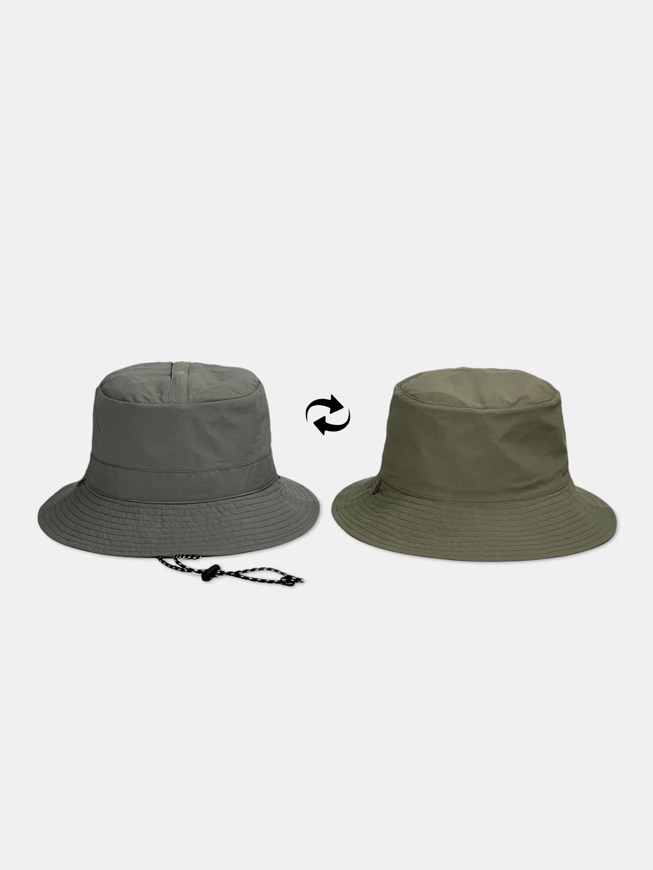Doppelseitige wendbare Bucket Hat mit Kinnriemen - Image 2