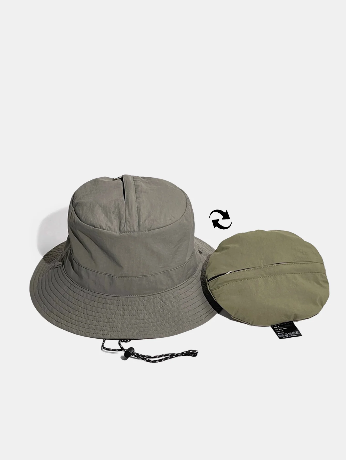 Doppelseitige wendbare Bucket Hat mit Kinnriemen - Image 9