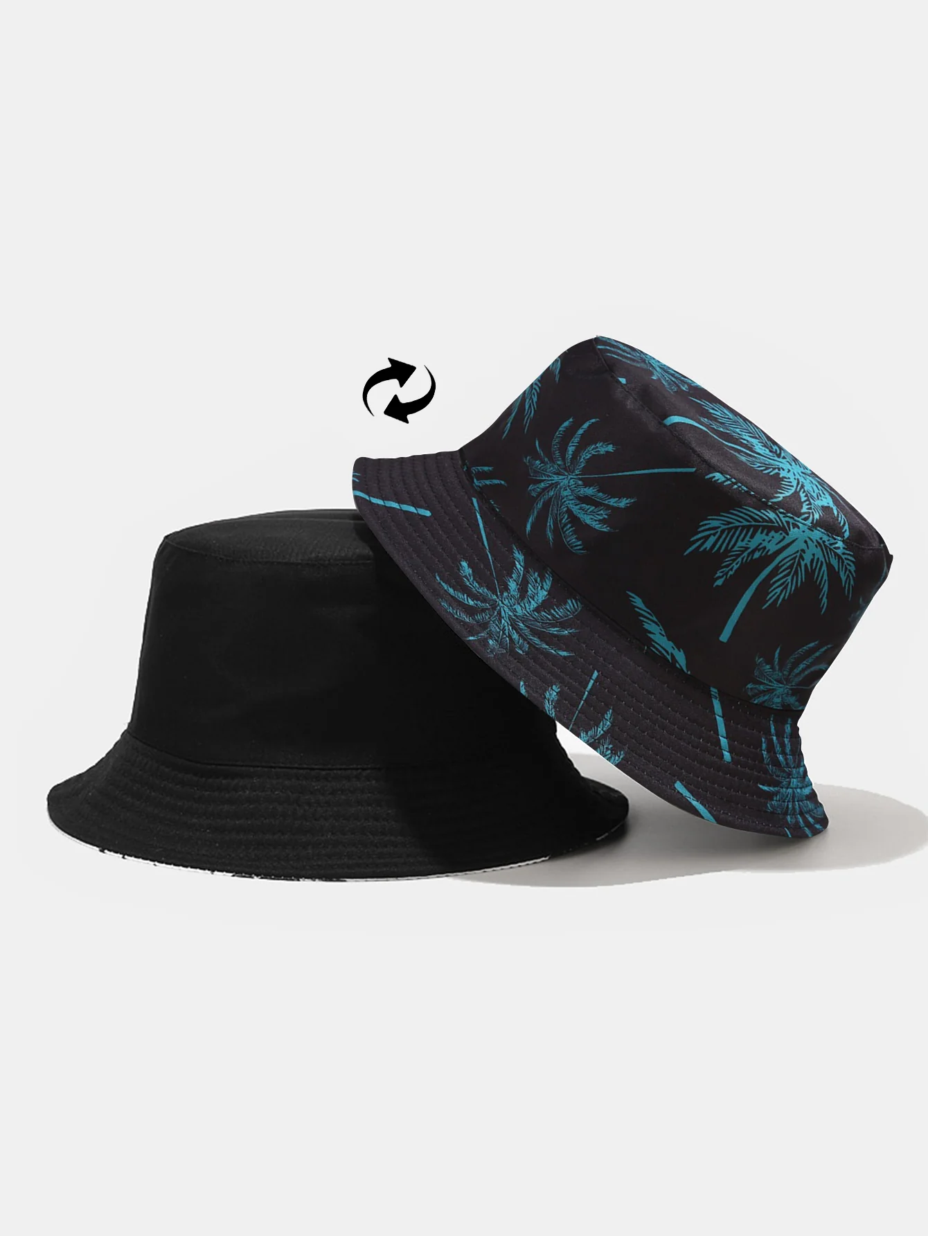Doppelseitiger wendbarer Palmenmuster Bucket Hat - Image 2