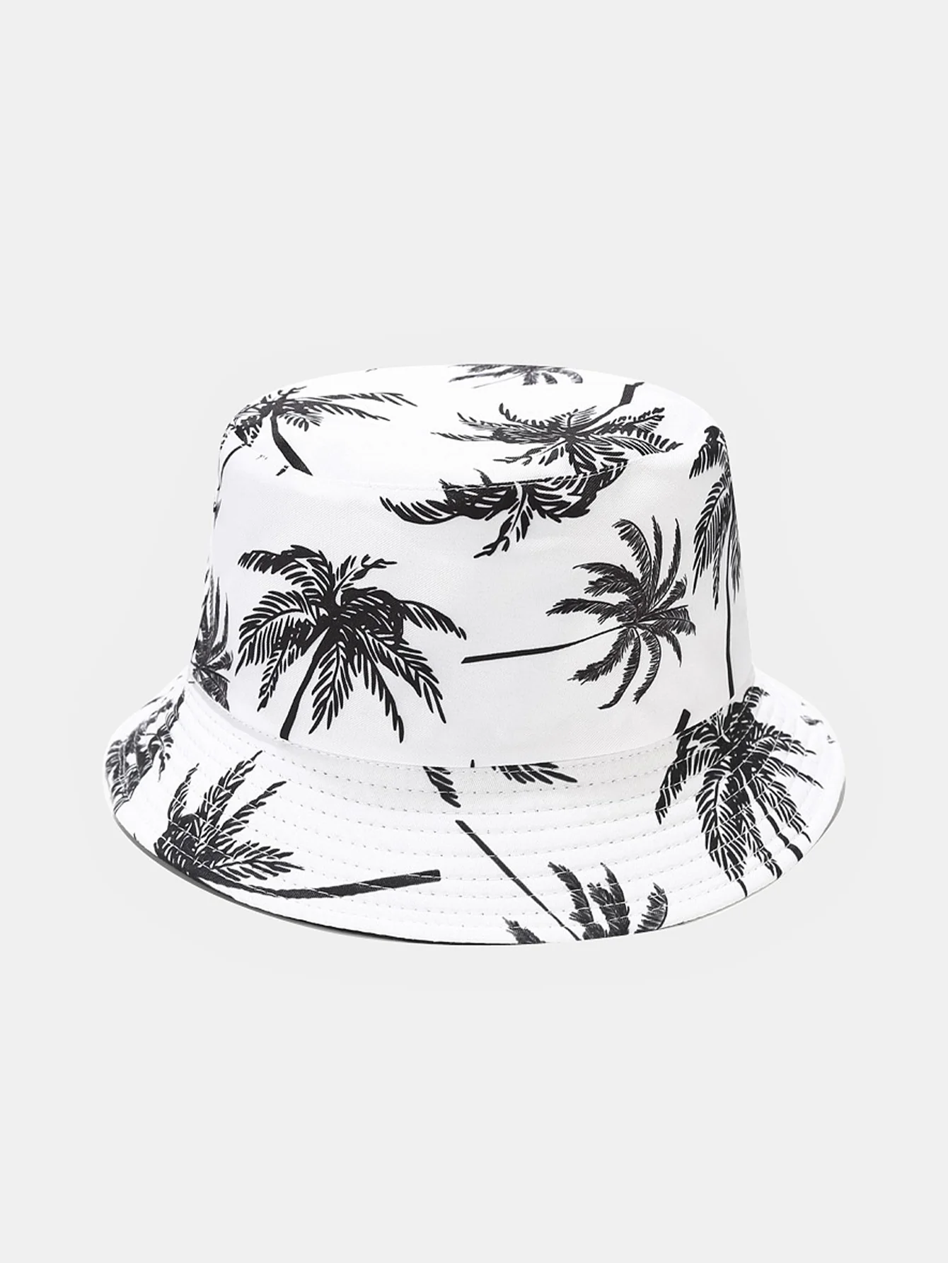 Doppelseitiger wendbarer Palmenmuster Bucket Hat - Image 3
