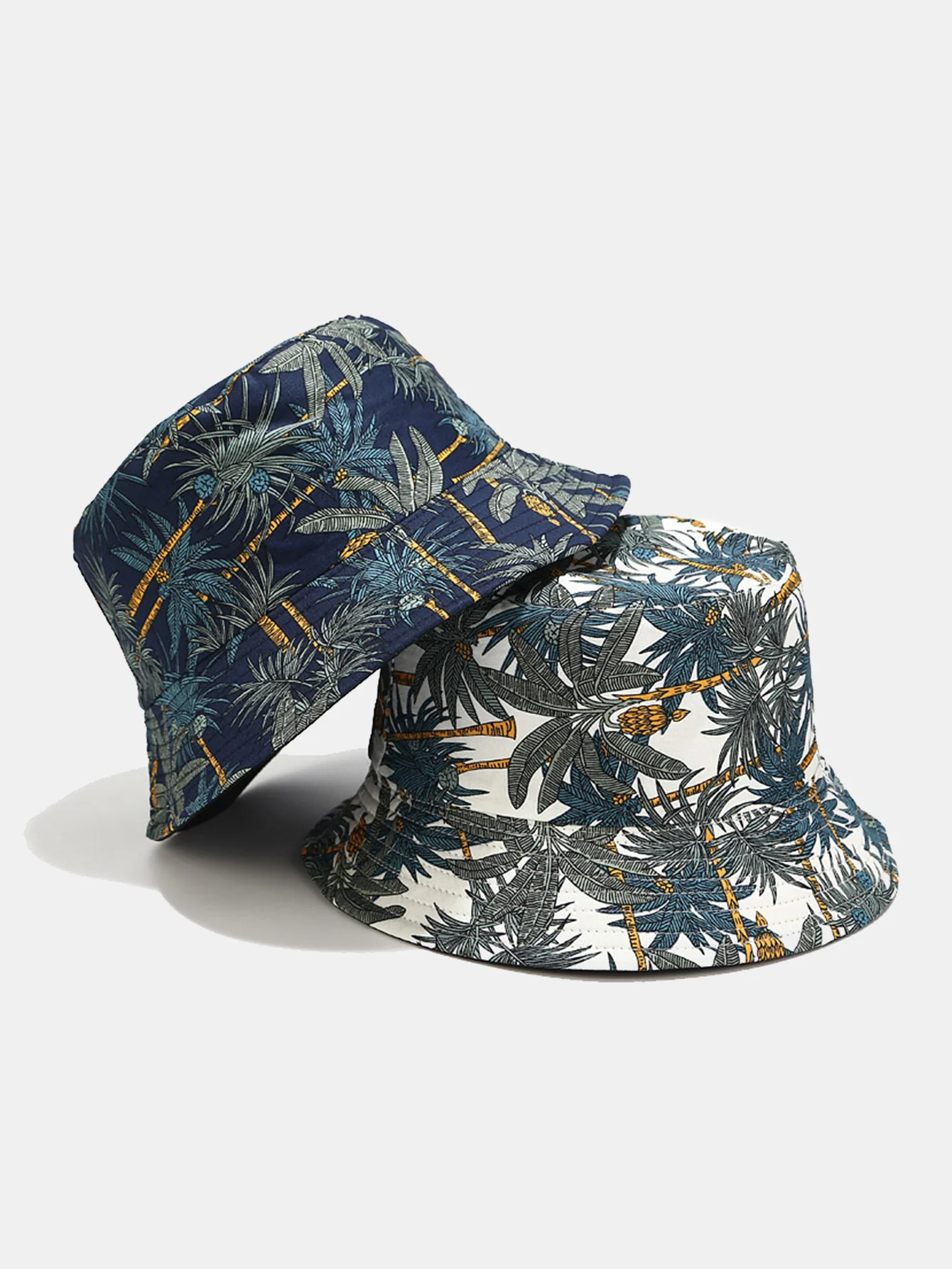 Doppelseitiger wendbarer Palmenmuster Bucket Hat - Image 3