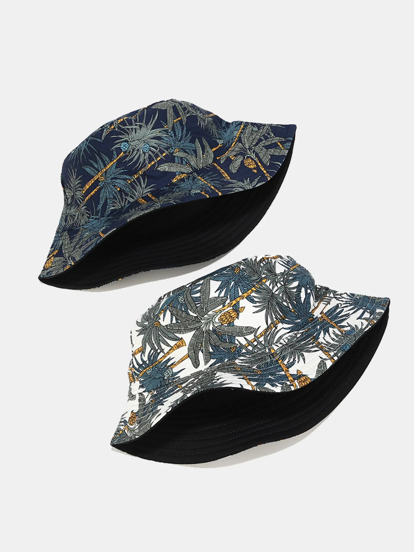 Doppelseitiger wendbarer Palmenmuster Bucket Hat - Image 4