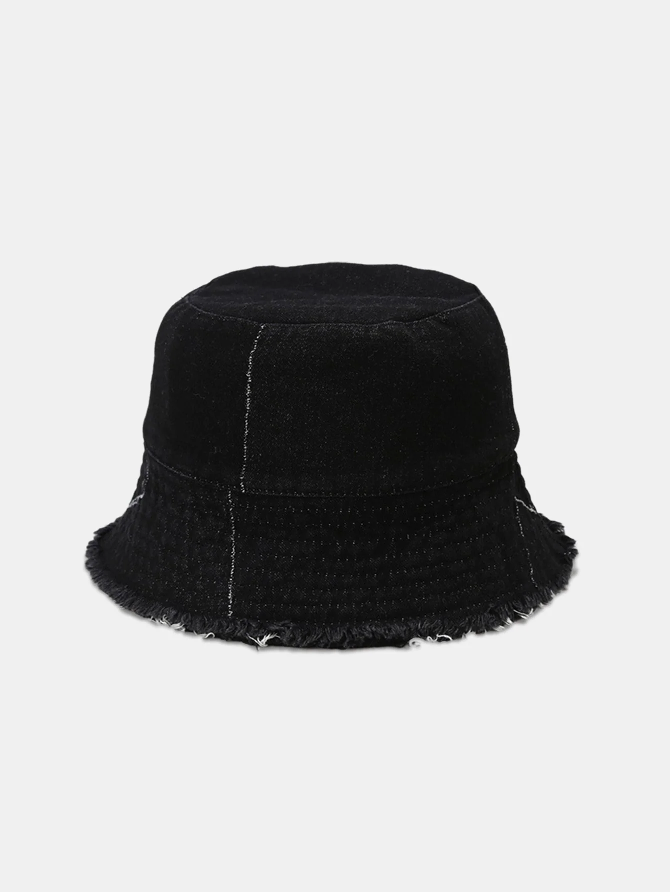 Gespaltener Denim Quasten Bequeme und vielseitige Bucket Hat kann auf beiden Seiten getragen werden. - Image 4