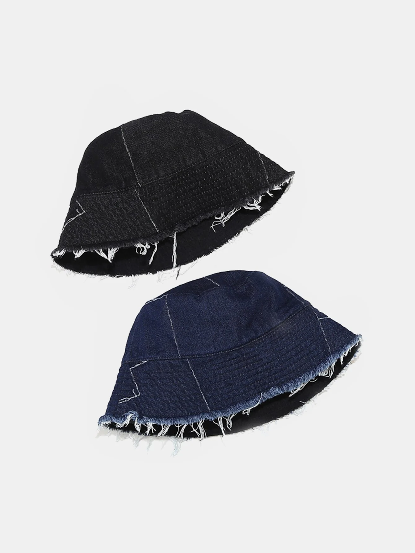 Gespaltener Denim Quasten Bequeme und vielseitige Bucket Hat kann auf beiden Seiten getragen werden. - Image 8
