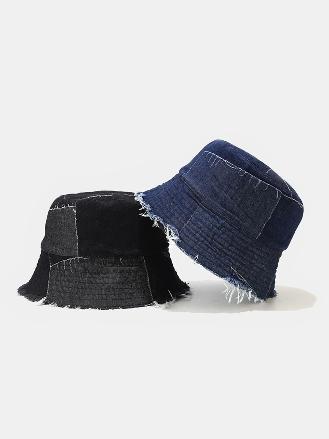 Gespaltener Denim Quasten Bequeme und vielseitige Bucket Hat kann auf beiden Seiten getragen werden. - Image 9