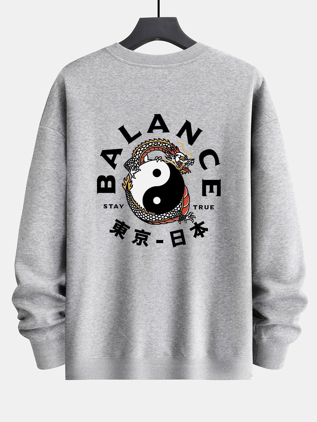 Drachen Slogan Rückenprint Relaxed Fit Sweatshirt - Image 7