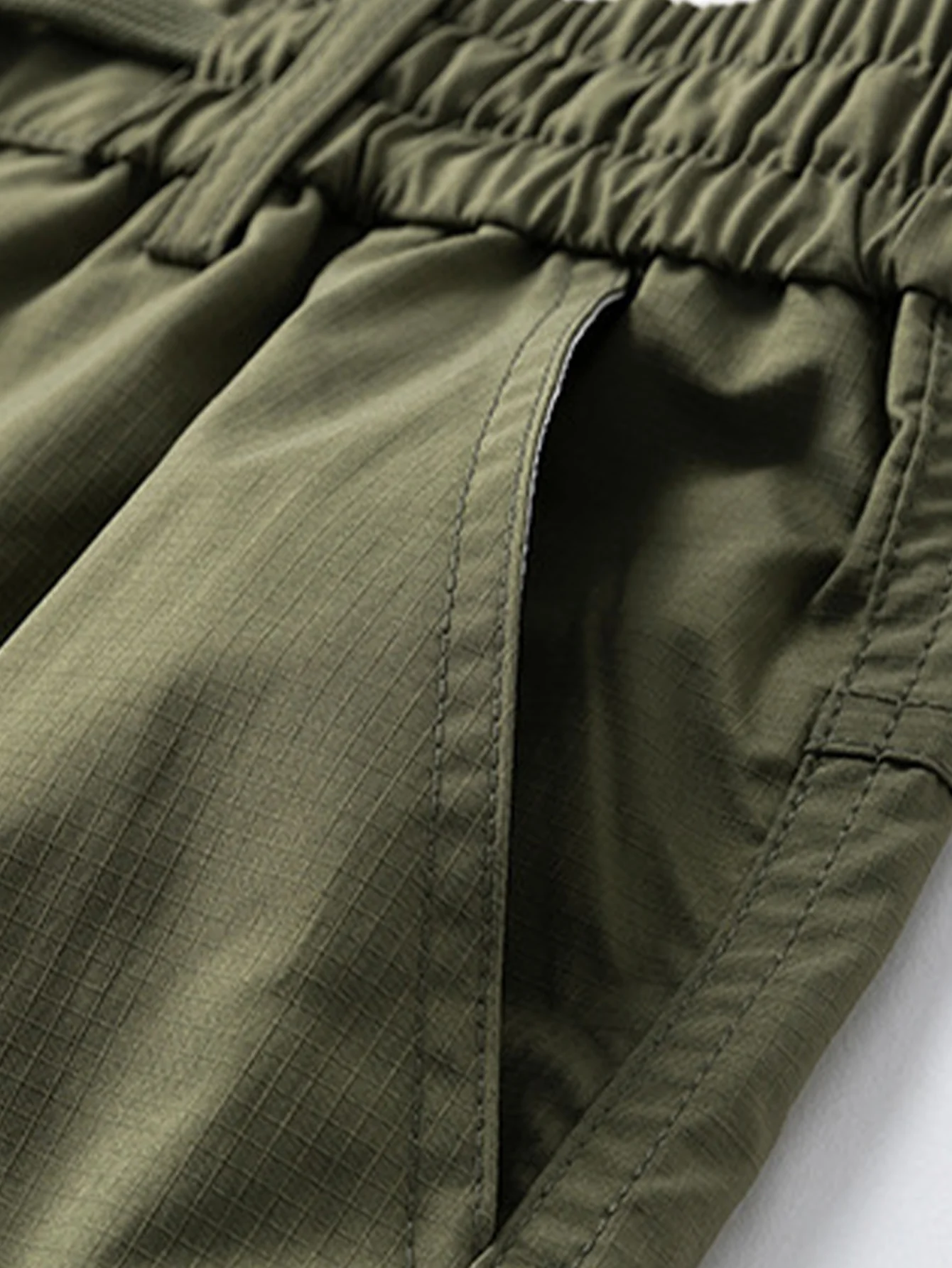 Drawstring Nylon Cargo Shorts - Image 10